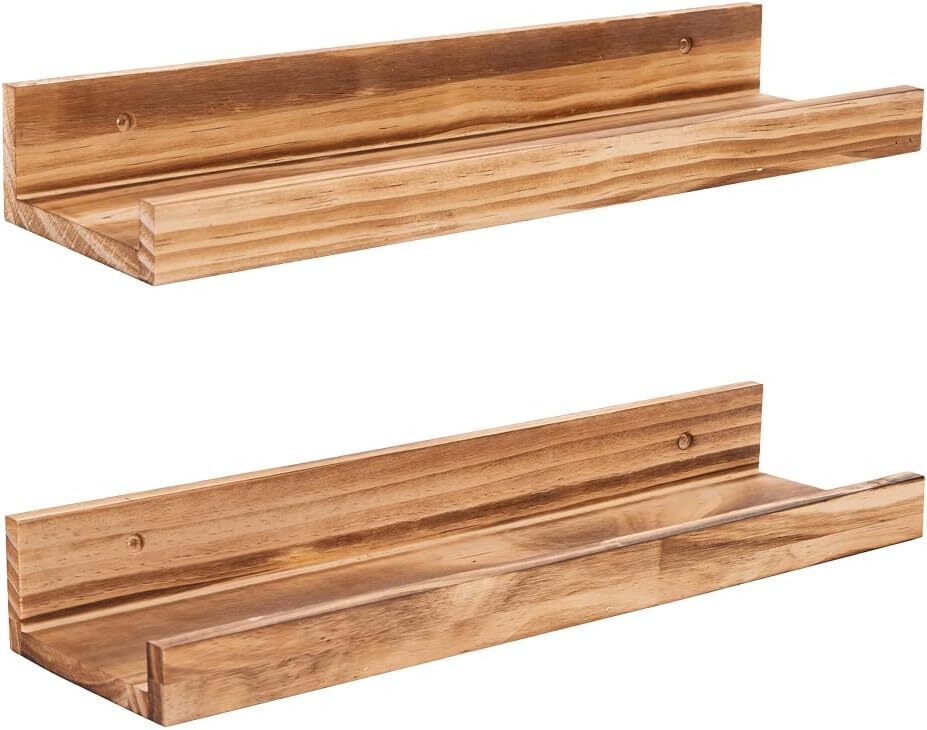 AZSKY 48 Inches Long Wood Photo Picture Ledge Shelf with Lip Floating Shelves