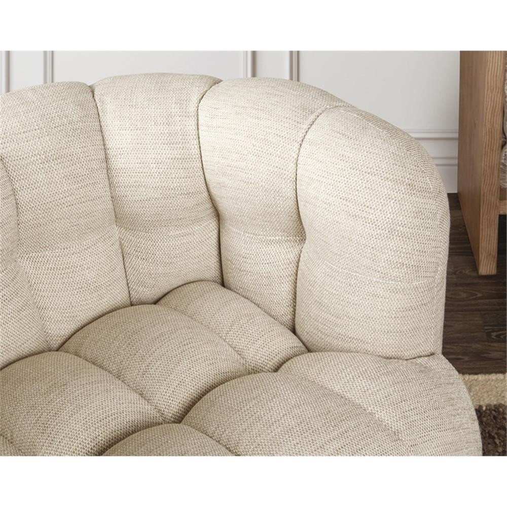 Pemberly Row Swivel Accent Chair Flax Viscose and Polyester Beige