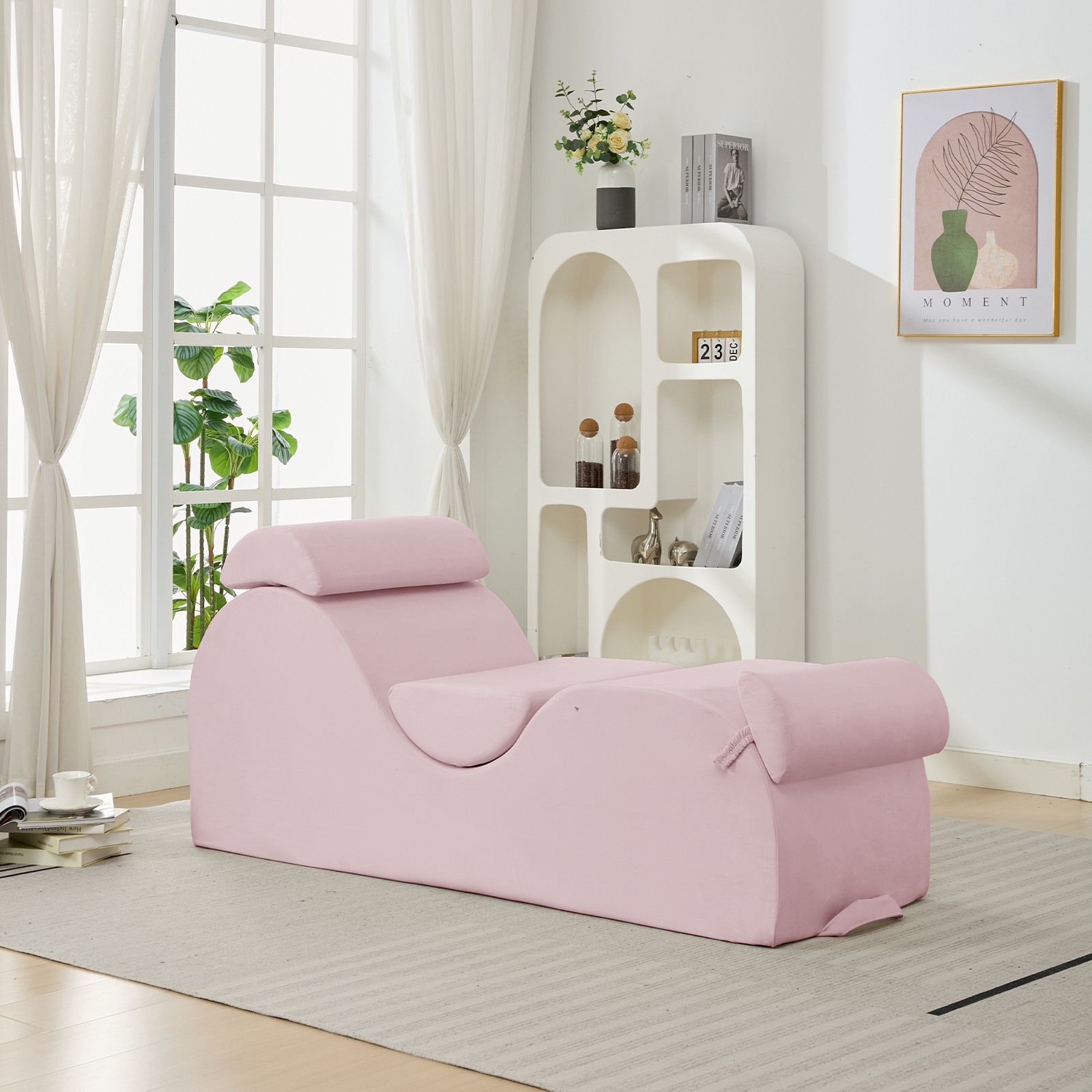 Zafly Yoga Chair, Curved Yoga Chaise Lounge for Adults Stretching Exercising