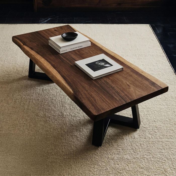 Live Edge Coffee Table – 20×50 Inches LE212 | Exotic Wooden Industrial Table