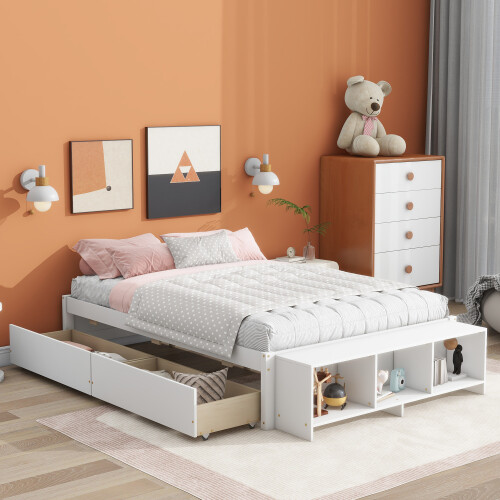 Full Size Bed Frames with Storage Drawers Storage Cases Solid Wood Bedroom Sets