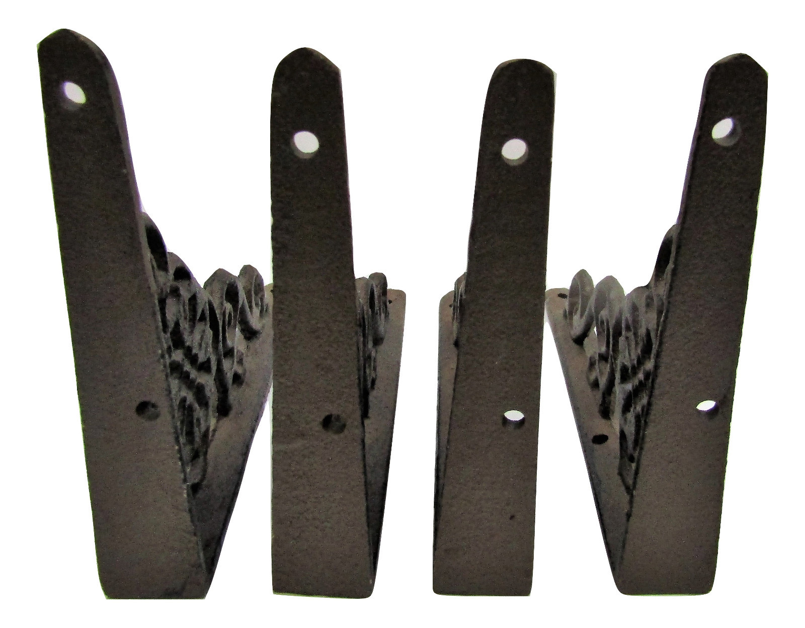 Set of 4 New Flower Design Cast Iron Shelf Brackets SMALL 6.25 x 4.25 Hangers