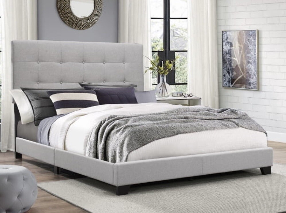 Crown Mark Florence Panel Bed – Gray, Queen Size (5270GY-Q)