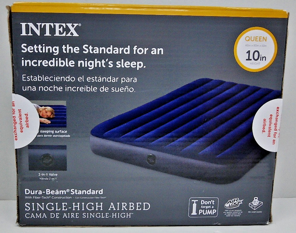 Intex Single-10” High Airbed Air Mattress Dura-Beam Standard Twin Inflatable