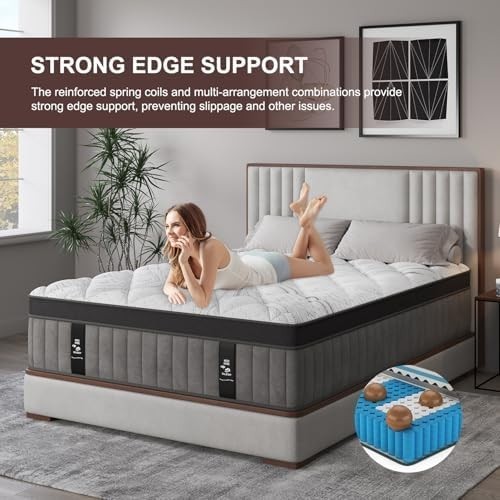 12 Inch Queen Mattress in a Box Hybrid Gel Memory Foam Pocket Spring Soft Plush