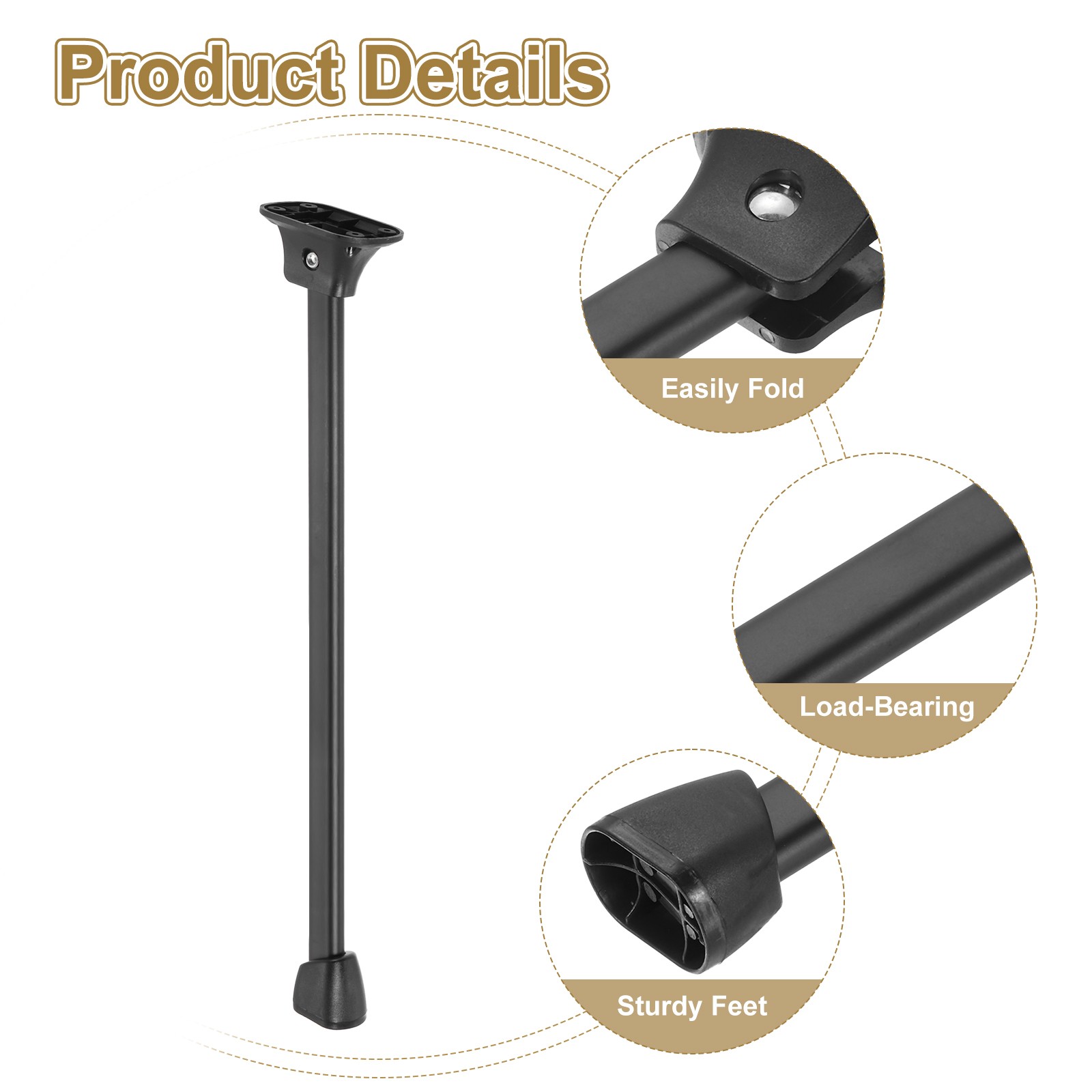 Folding Table Legs, 4pcs 35cm(13.8″) Metal Foldable Table Furniture Legs