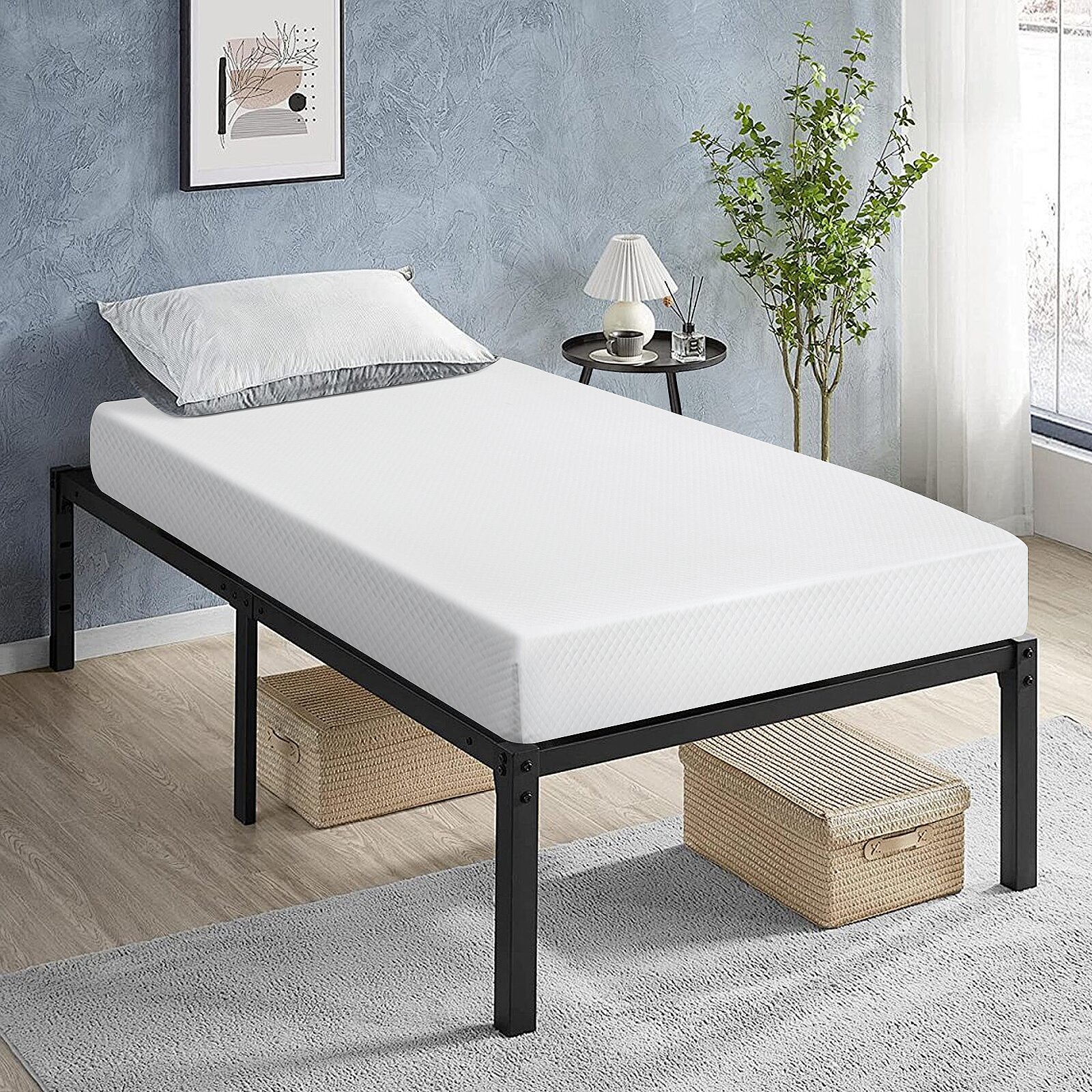 8″ Twin Size Gel Memory Foam Comfort Mattress Innerspring Bed Mattress In A Box