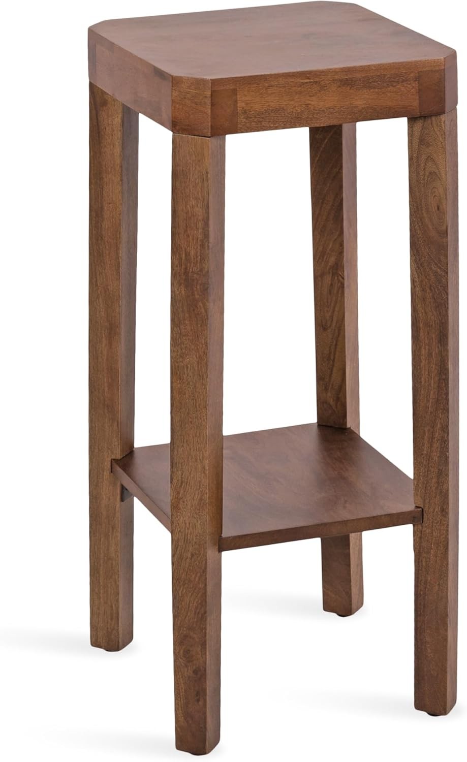 Talcott Modern Square Wood Drink Table, 12 X 12 X 28, Walnut Brown, Transitional