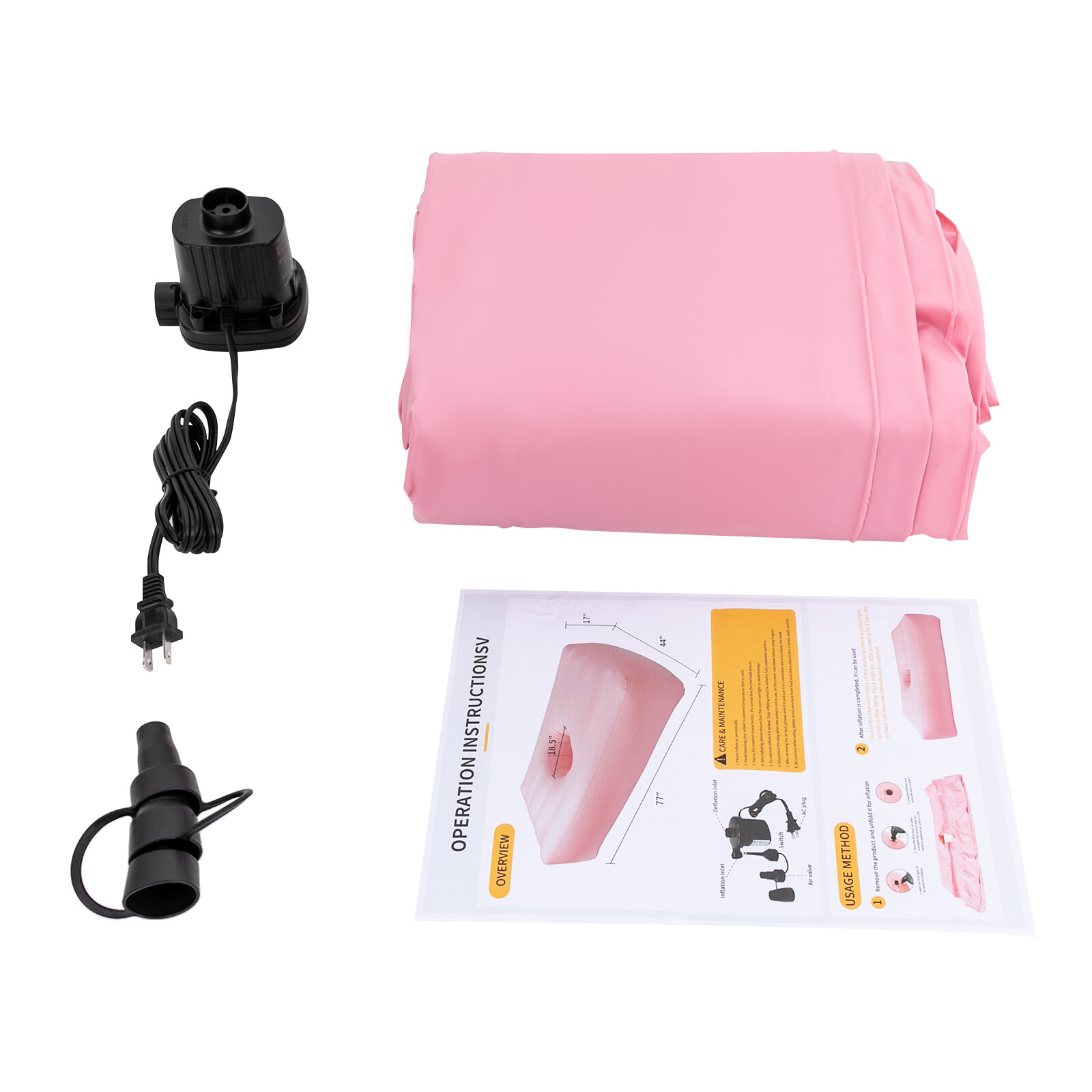 Foldable Inflatable Mattress w/ Reusable Electric Air Pump Post Surgery Recovery