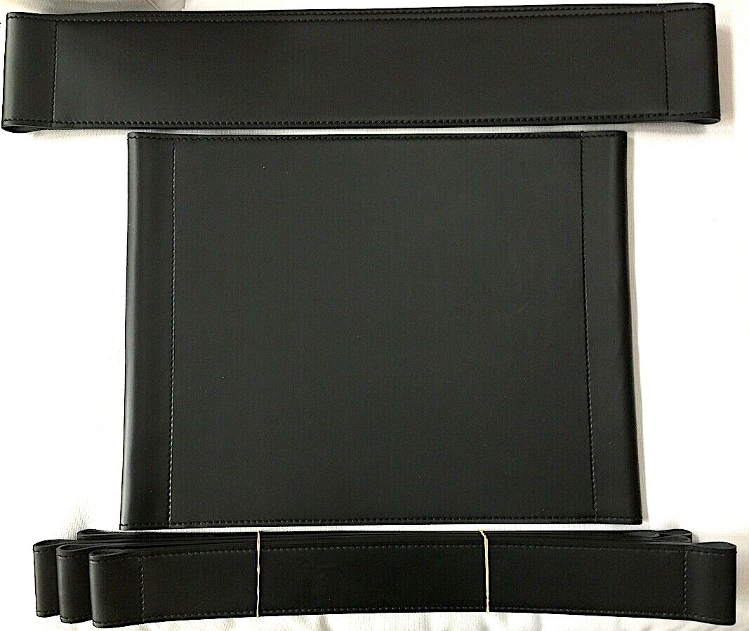 BREUER WASSILY CHAIR SET BLACK LEATHER PARTS MADE IN ITALY for PALAZZETTI