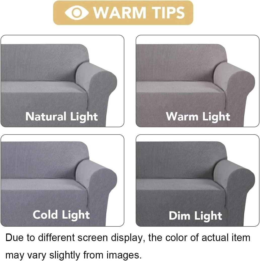 Elegant Stretch Slipcovers for Sofas – Large 1-Piece Couch Cover in Dove