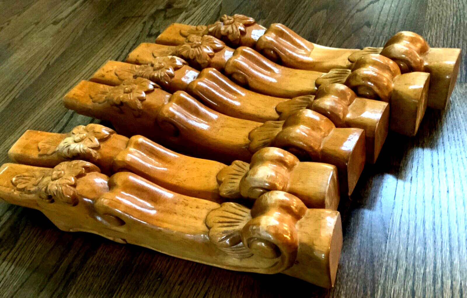 Tiki coffee table legs Part out furniture 18in height replacement screwed set 6