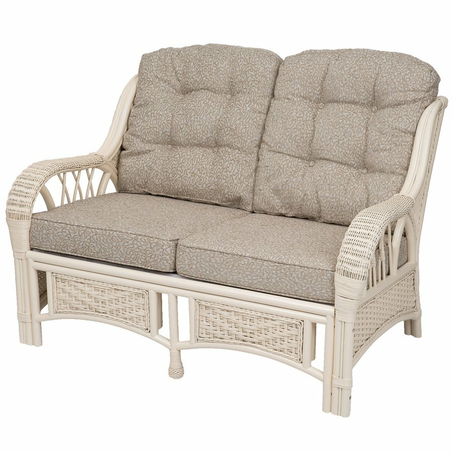 Rattan Wicker Natural ECO Handmade Design Alexa Living Sofa White Color