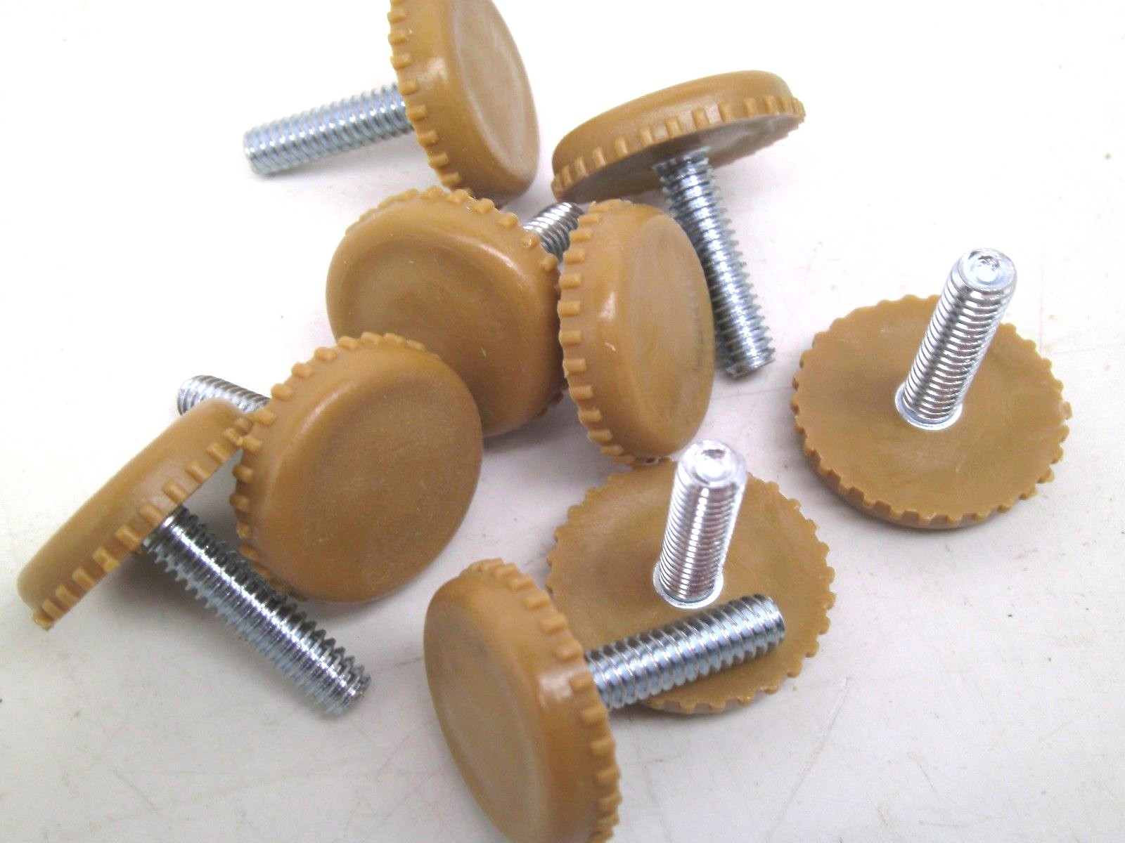 12 Threaded Adjustable Chair Floor Glide FEET +INSERTS 1/4-20 x 1″ x 1-1/8″