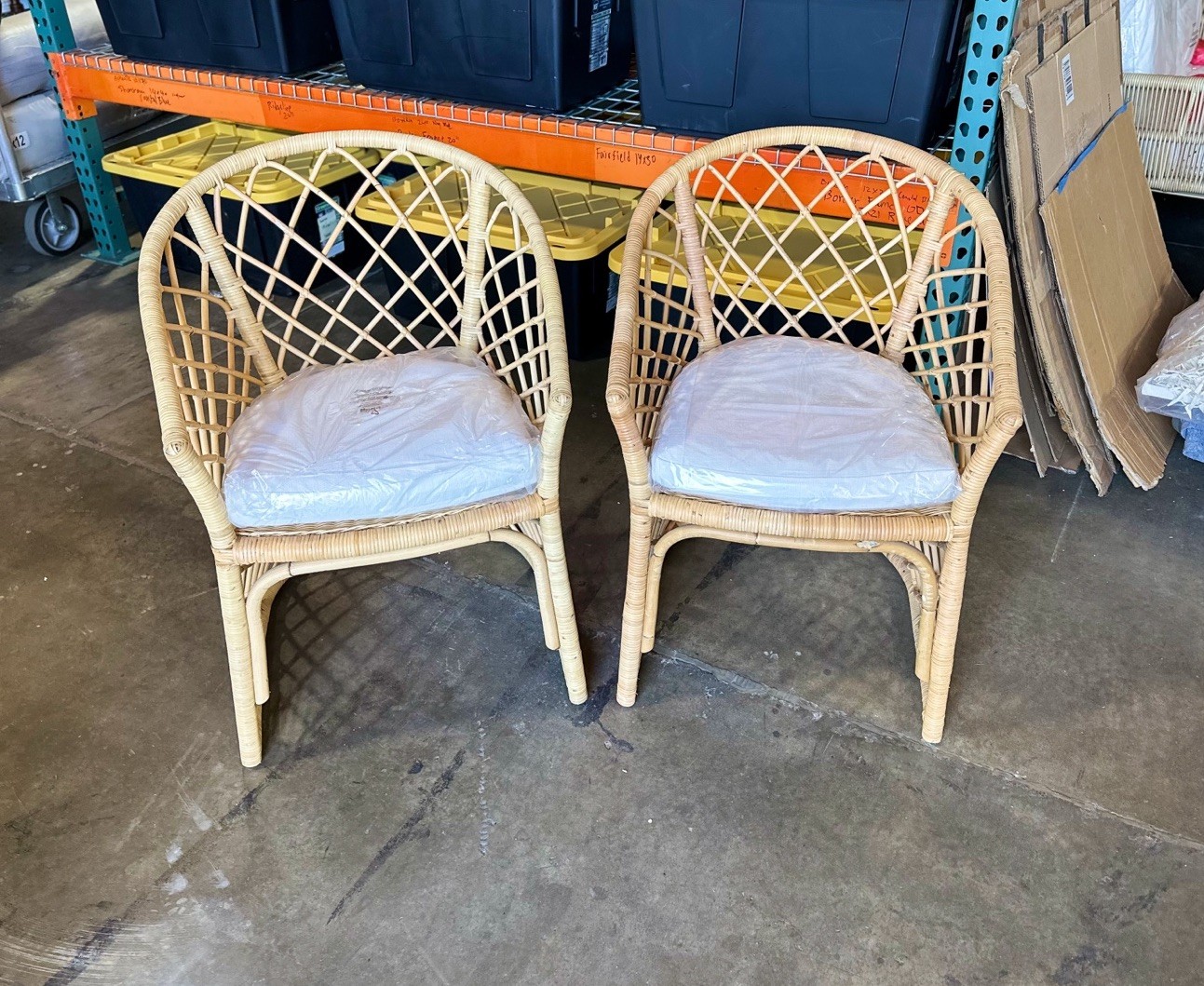 Serena & Lily Avalon Rattan Coastal Dining Chairs (Set of 2)-Natural Brown