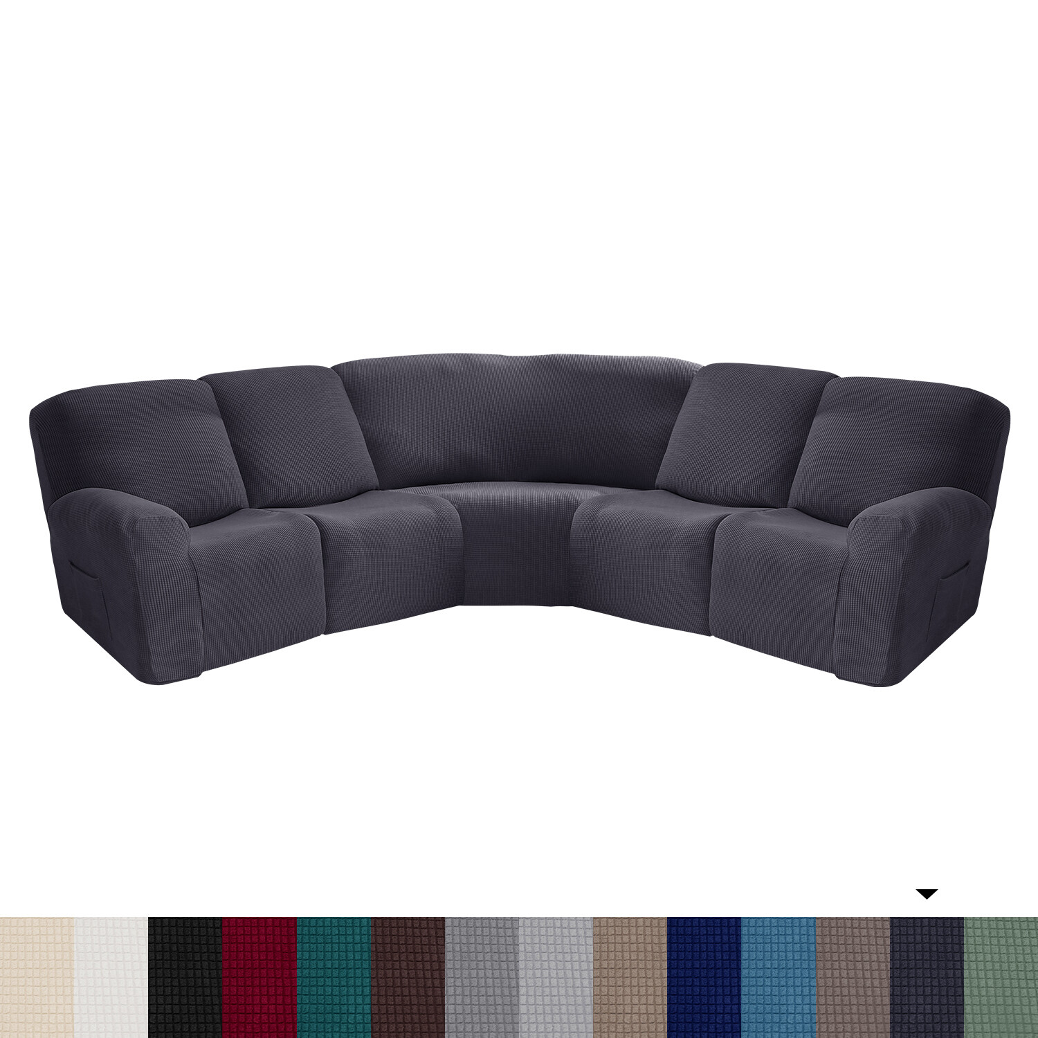 7-Piece L Shape Sectional Recliner Sofa Covers 5 Seater Reclining Couch Covers