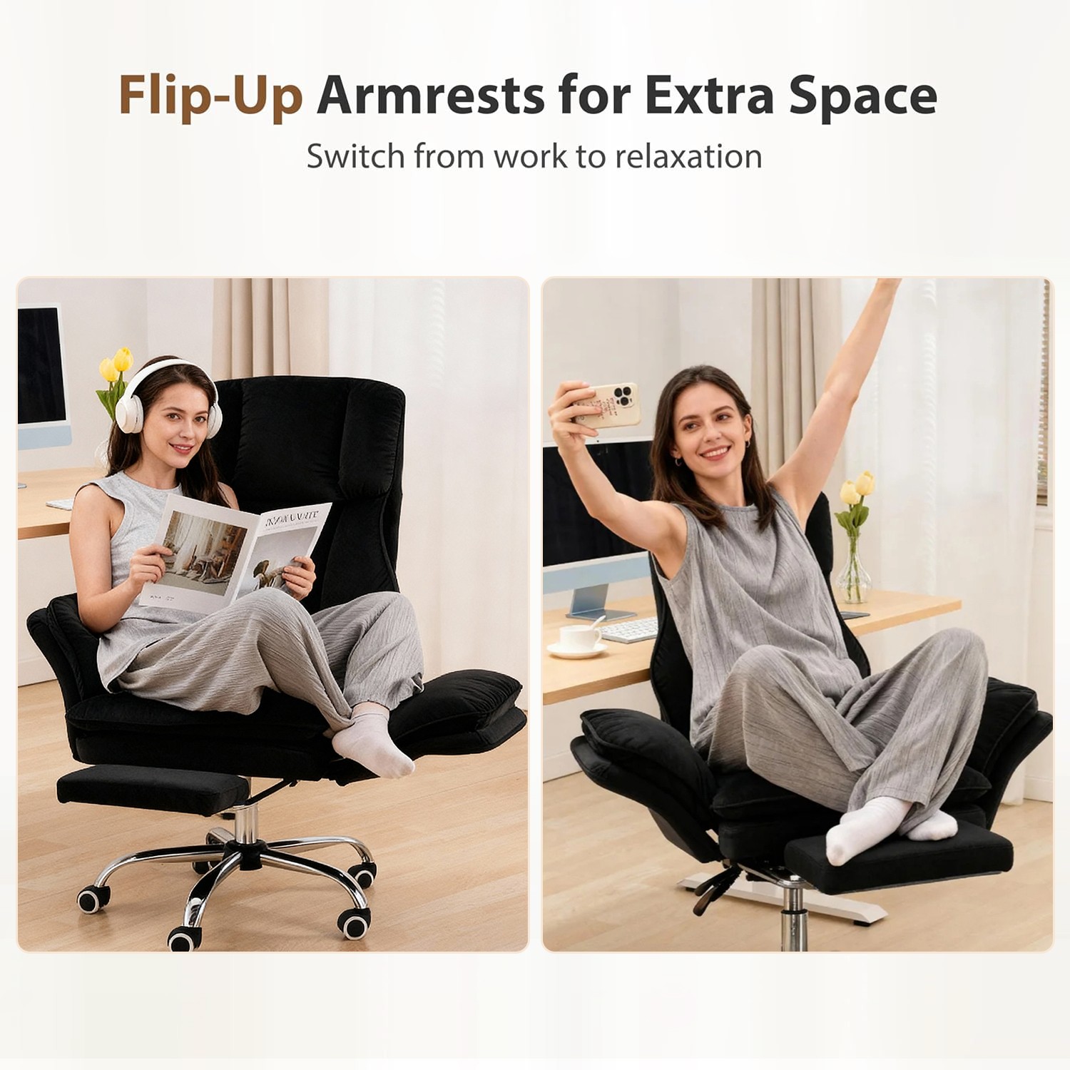 Office Chair Ergonomic Computer Gaming Chair Desk Chair with Footrest High Back