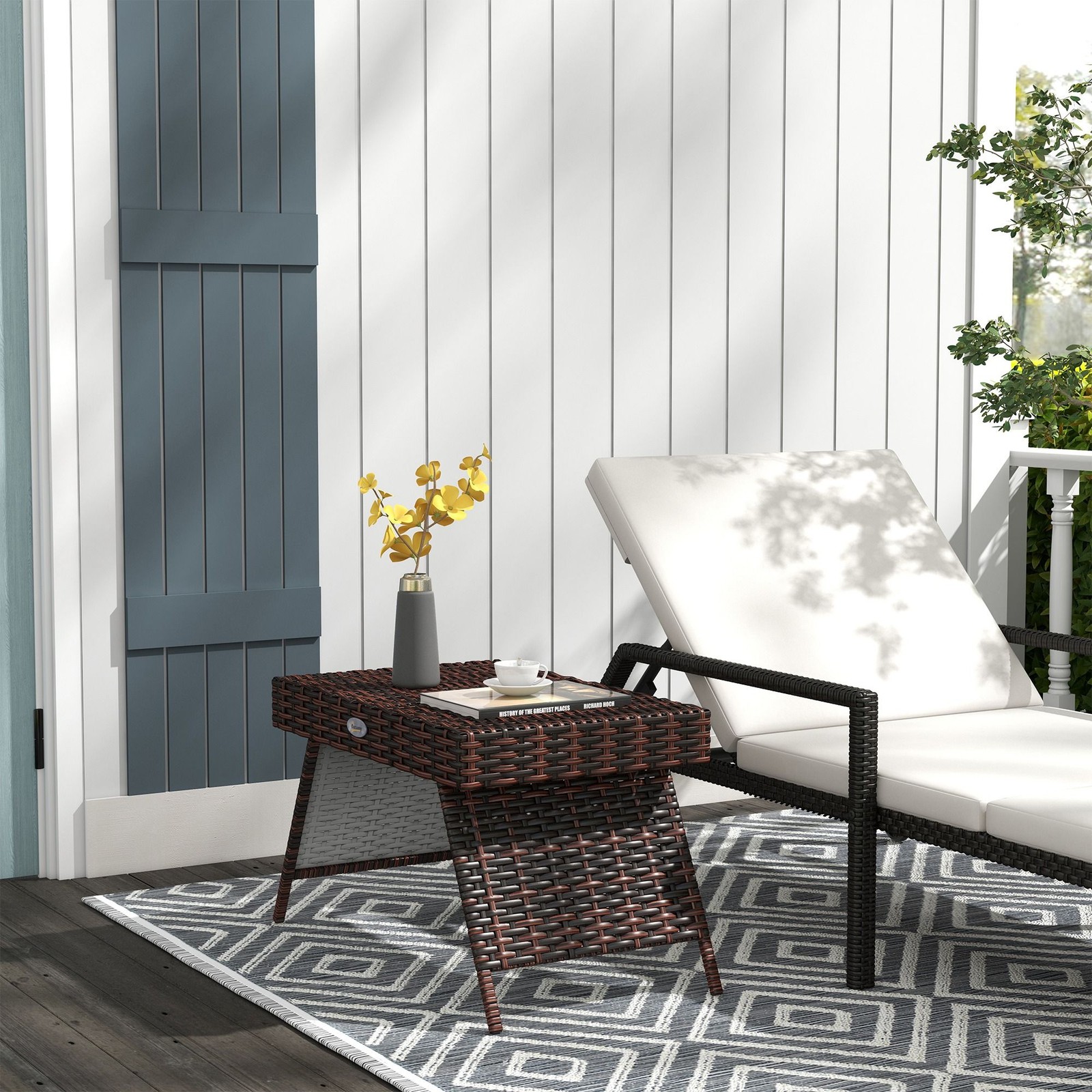 Handcrafted Folding Side Table 23.5×16.25×16.25 in for Indoor Outdoor Use