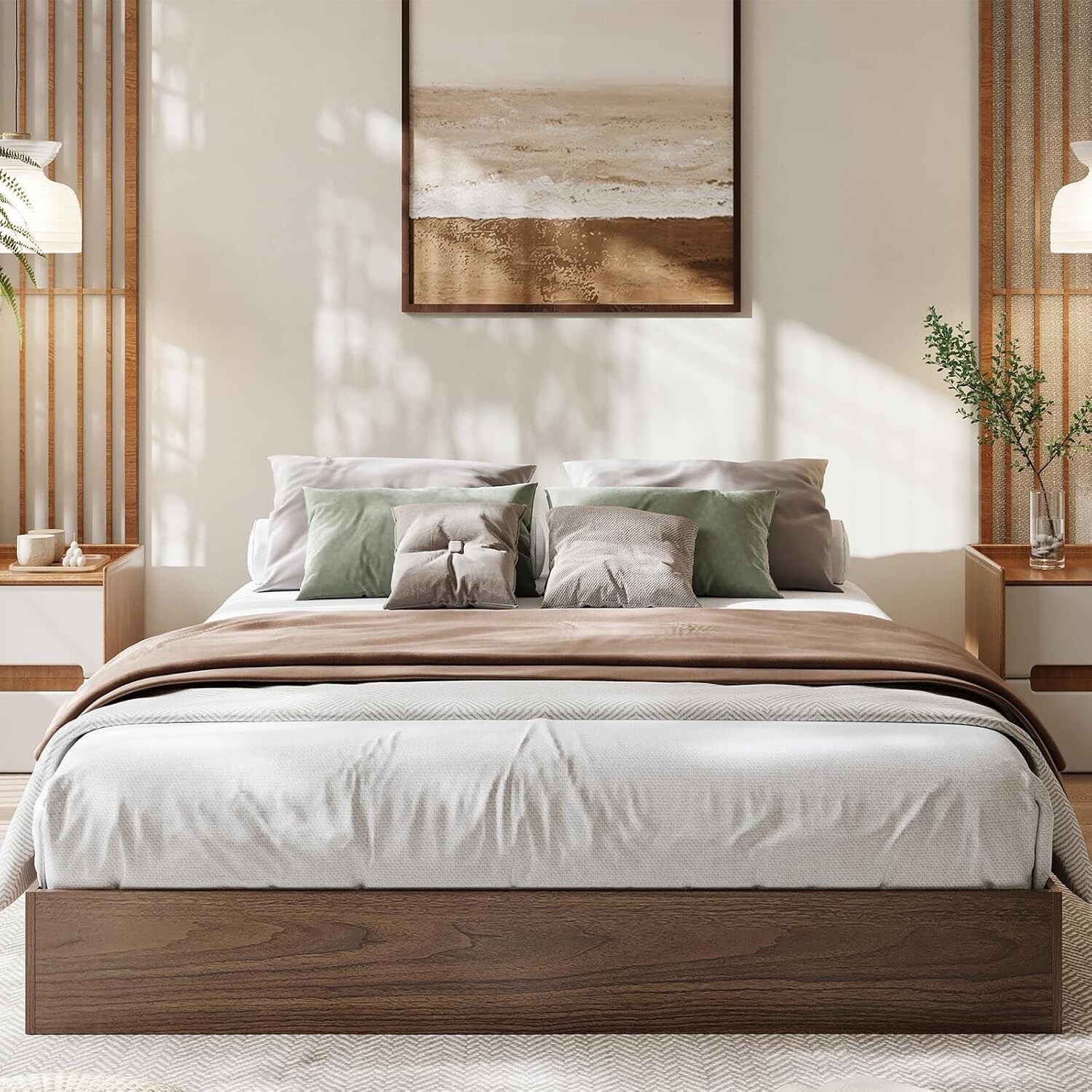 Twin Full Queen King Size Bed Frame 8 in Wooden Platform Bed Foundation