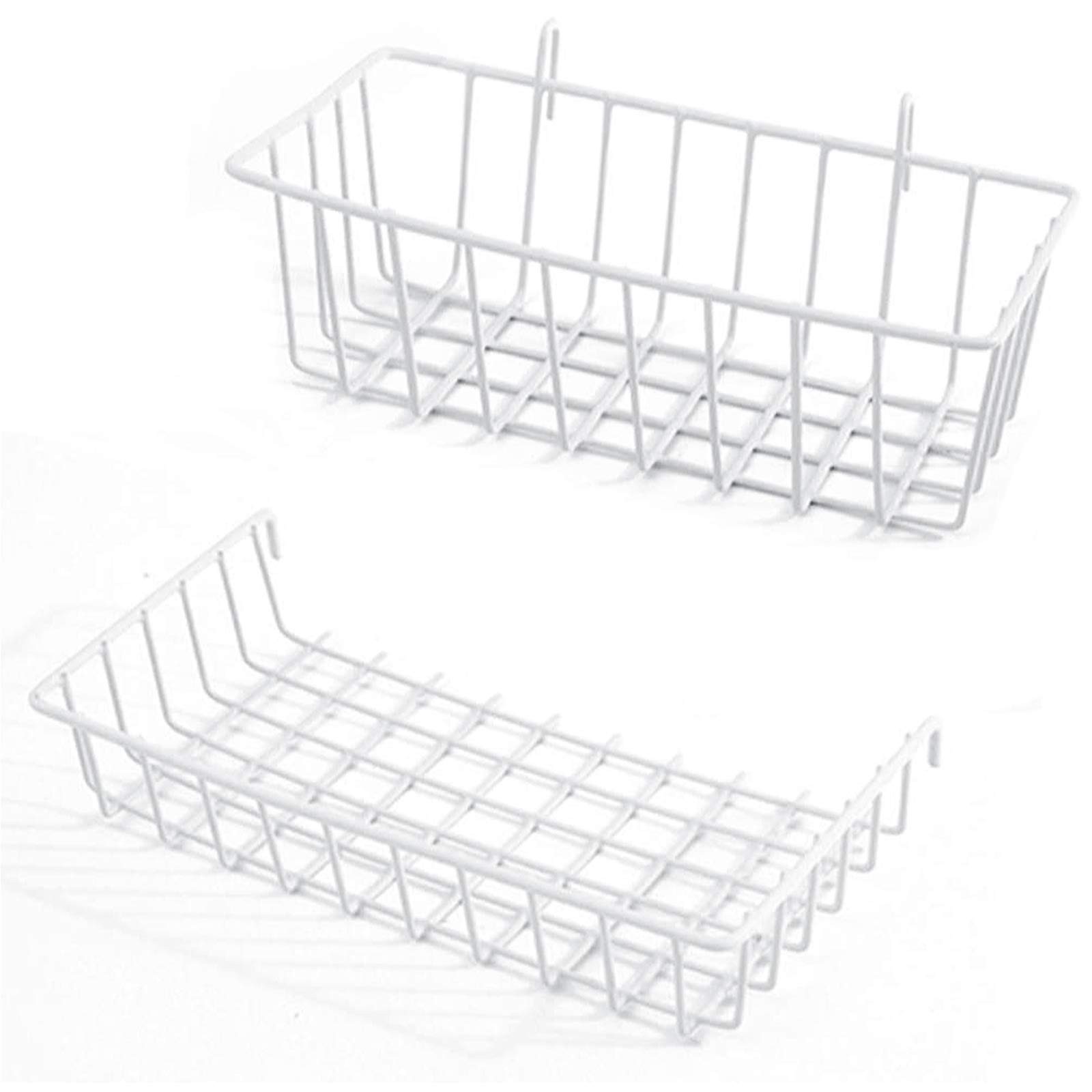 Wall Grid Panel Accessories, White Wire Grid Basket, Shelf Organizer, Wire Board