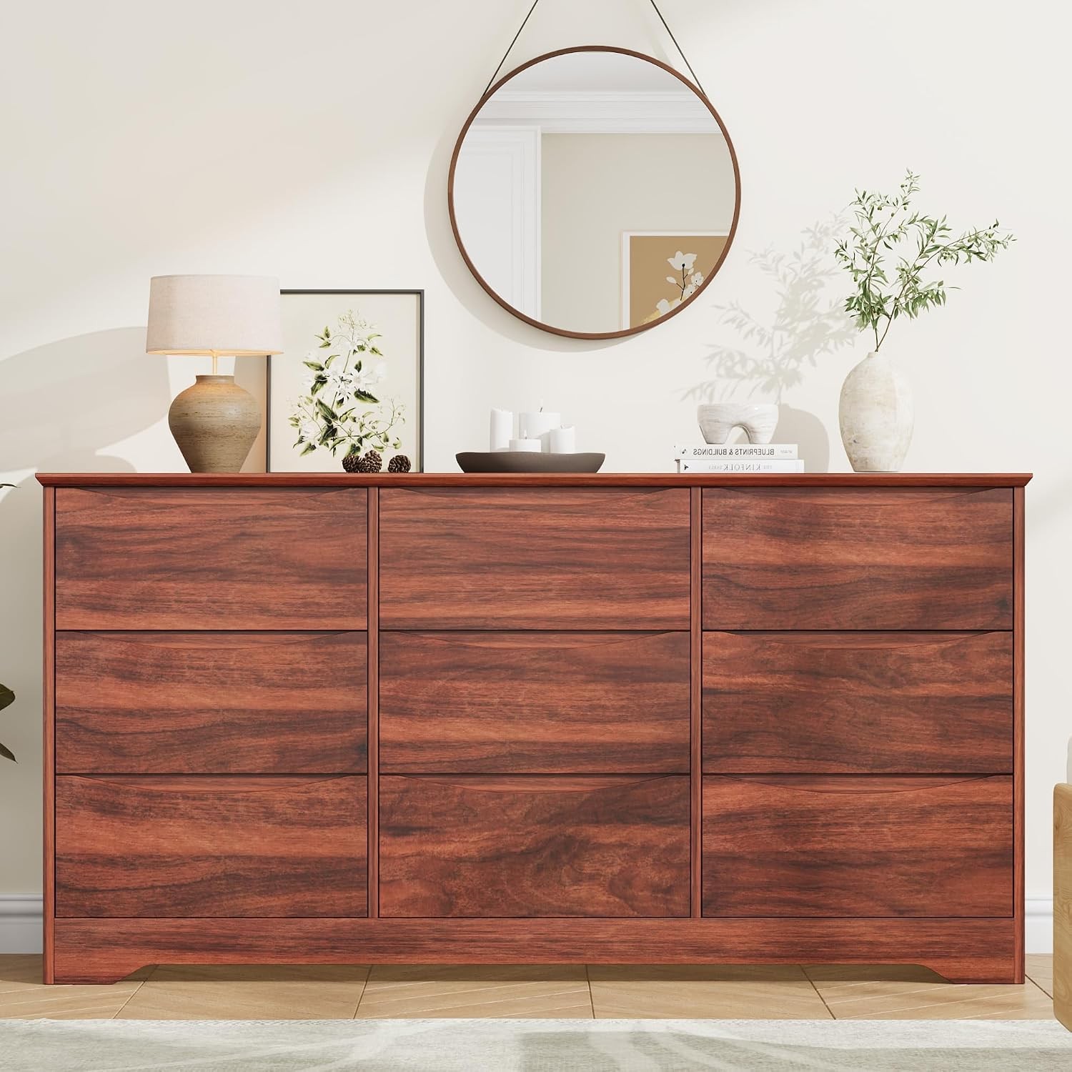 Tall Modern Dresser 3/6/8/9 Drawers Deep Storage Wide Top Chest Living Room