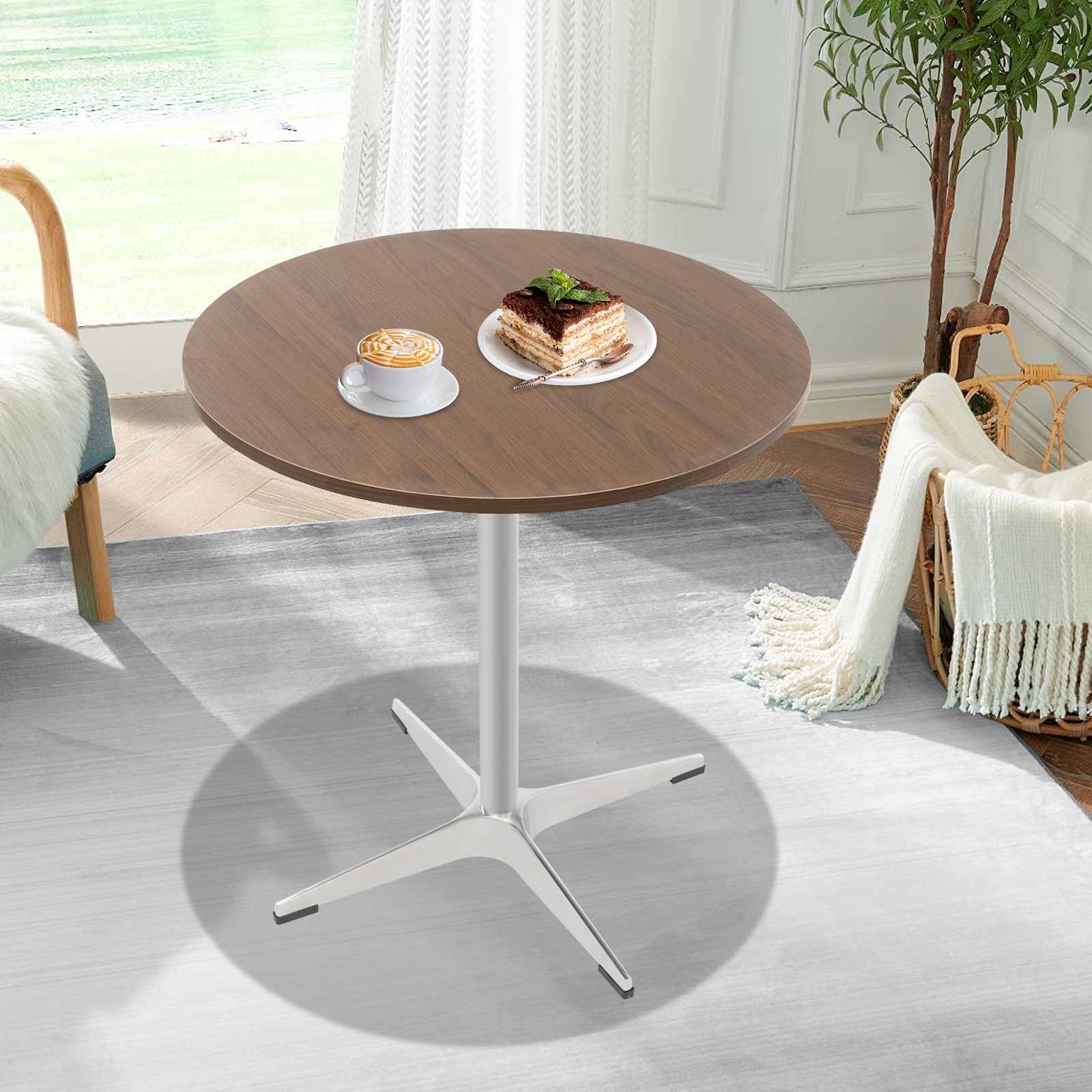 Round Table 27.5″ Dia Particleboard Dinner Table For Apartment Cafe 40kg max.