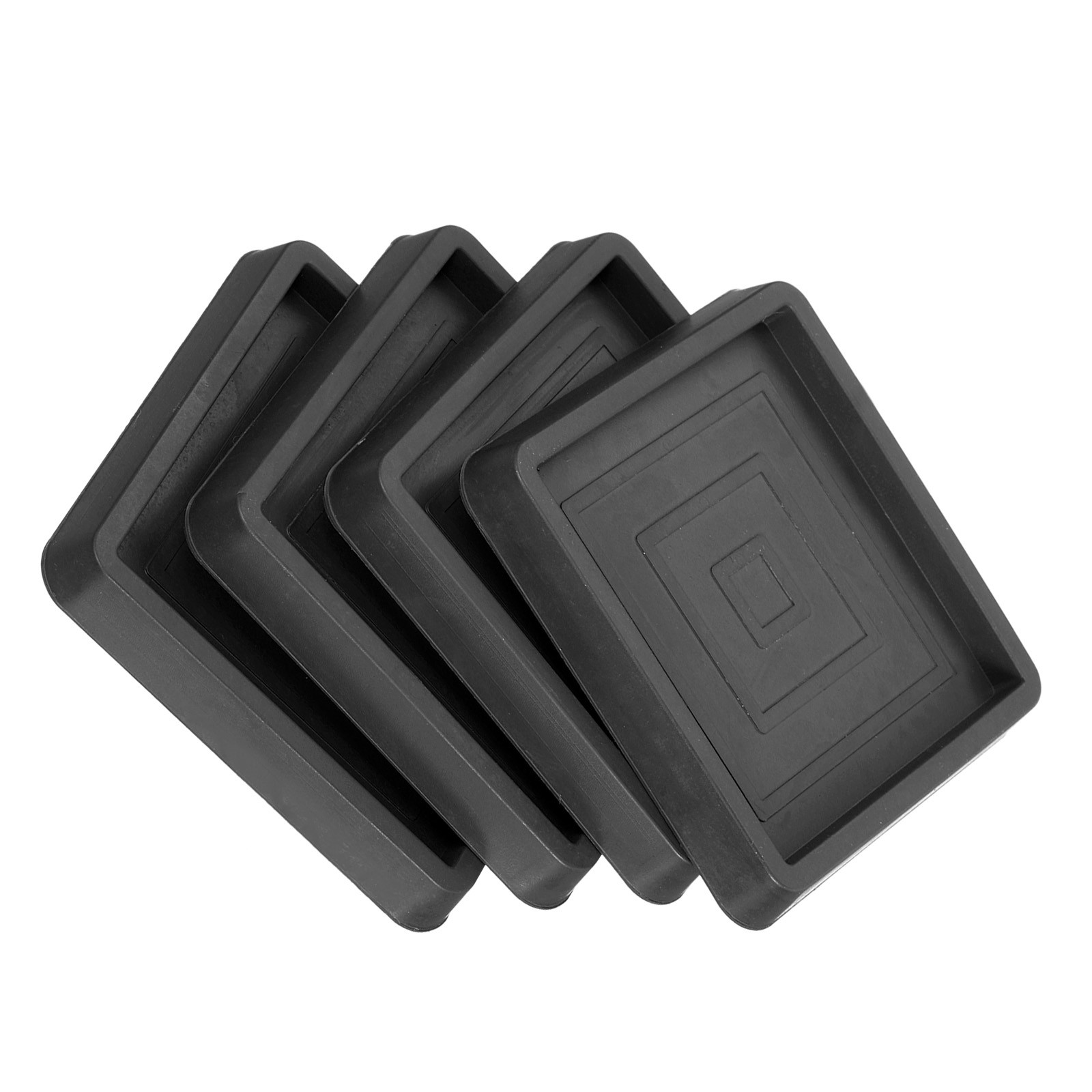 2.5″ Square Non-Slip Furniture Pads Rubber Anti-Slip for Floors Black,4 Pcs