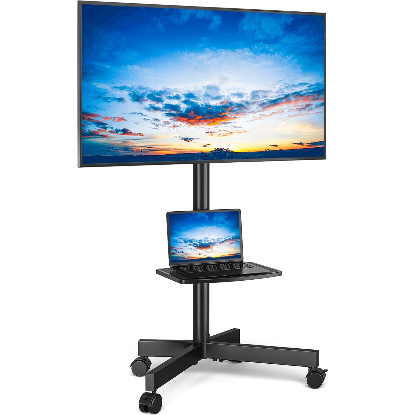 Rfiver Mobile TV Cart for 23-60 Inch LCD LED Flat Panel Curved Screen TVs up …