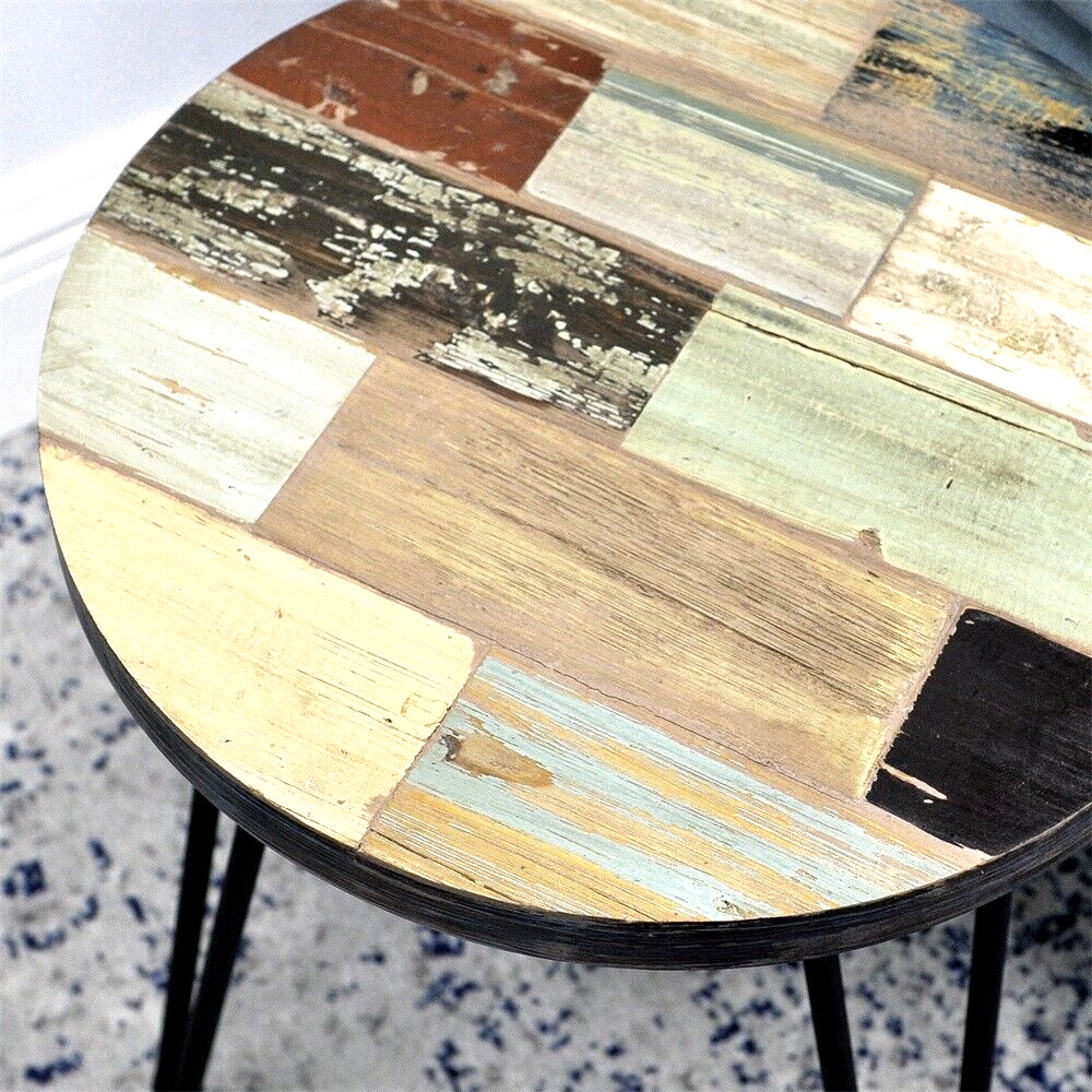 Greenage Side Table Solid Reclaimed Wood for Small Spaces Coffee Sofa End Table