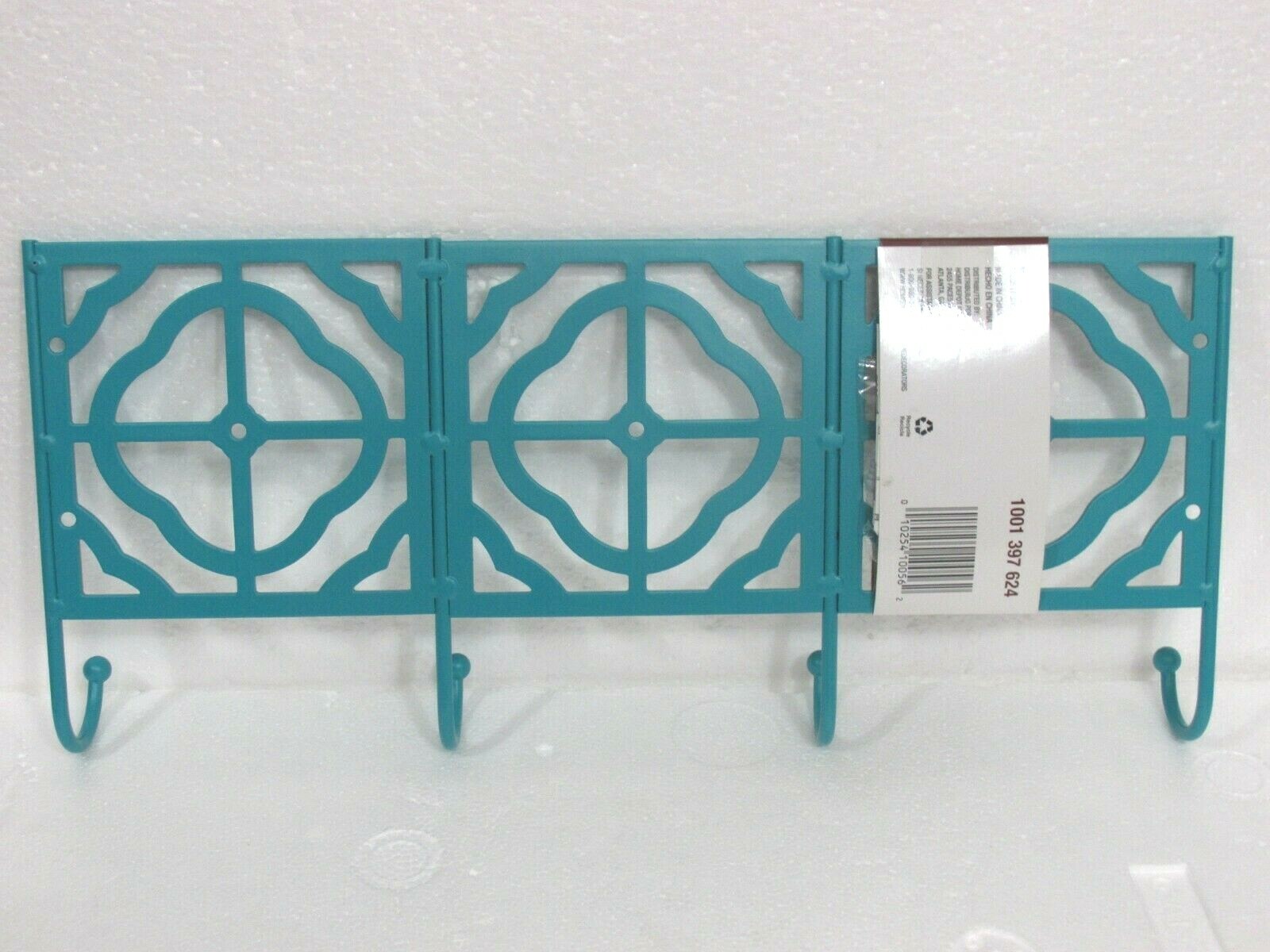 Home Decorators Collection Metal 16” Teal Finish 4-Hook Rail – BRAND NEW