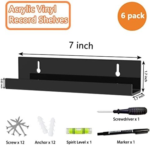 7 Inch Vinyl Record Wall Mount, Acrylic Vinyl Holder Wall, Vinyl Records Wall…
