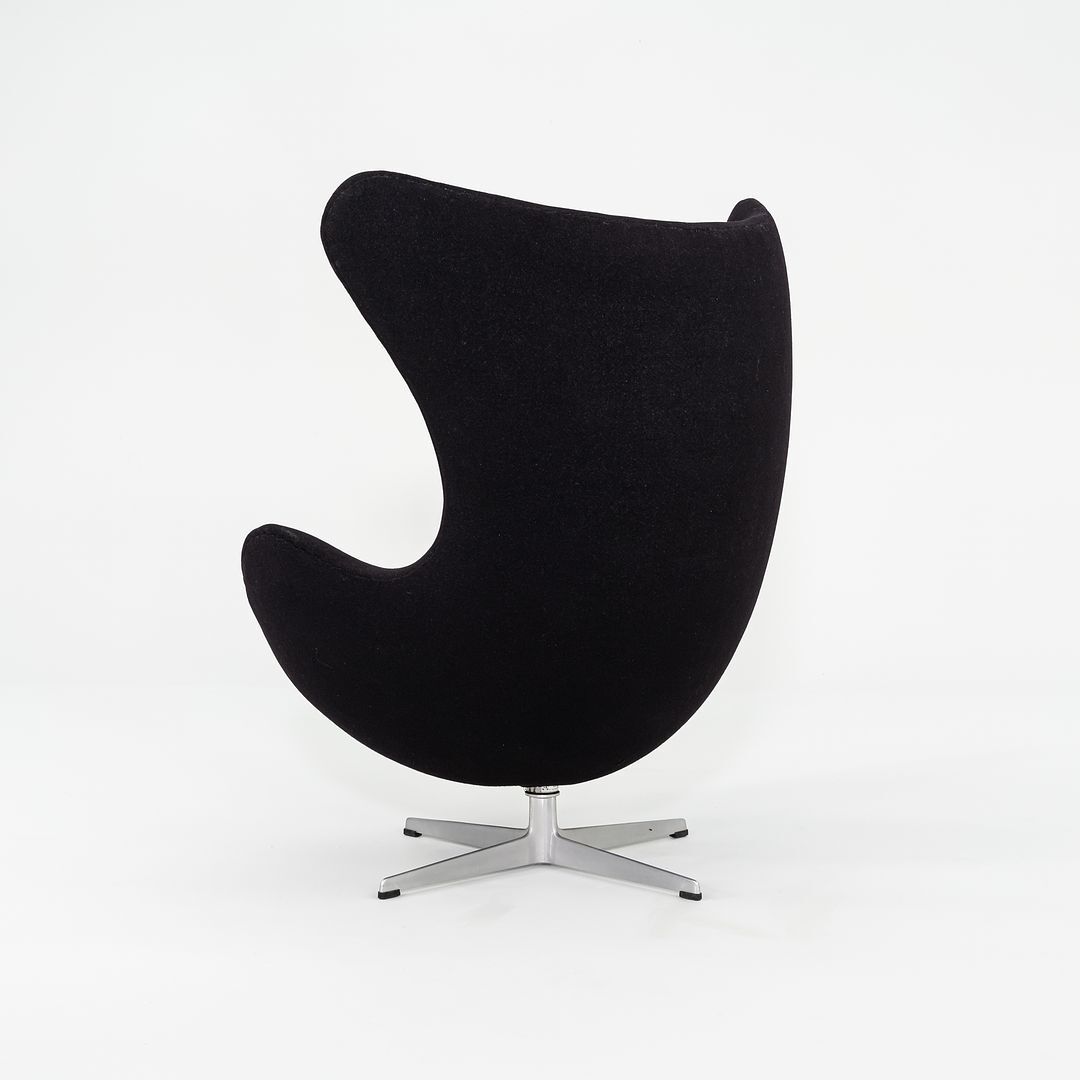 1967 Arne Jacobsen for Fritz Hansen Egg Chair and Ottoman Black Made in Denmark
