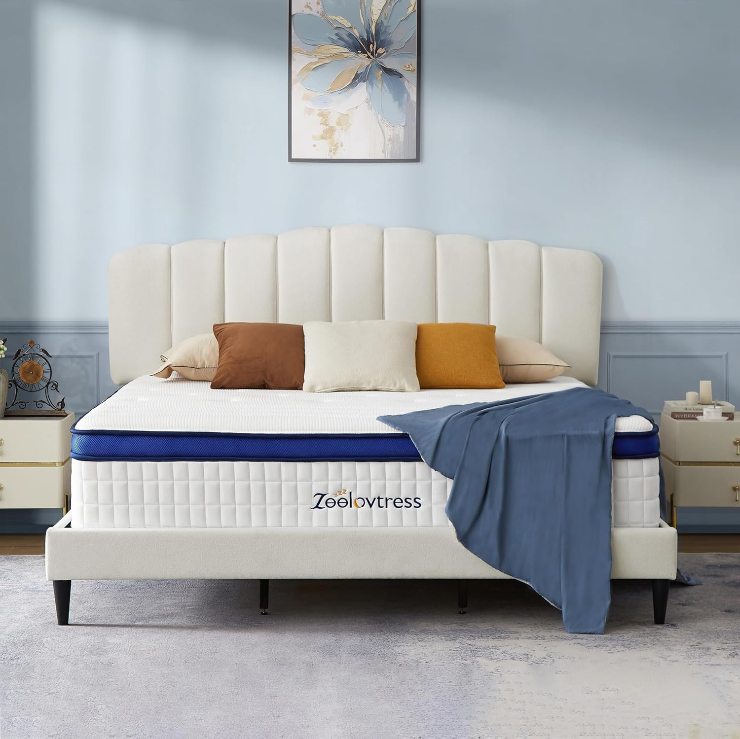 14″ Queen Hybrid Mattress with Gel Memory Foam & Pocketed Coils, Medium Firm