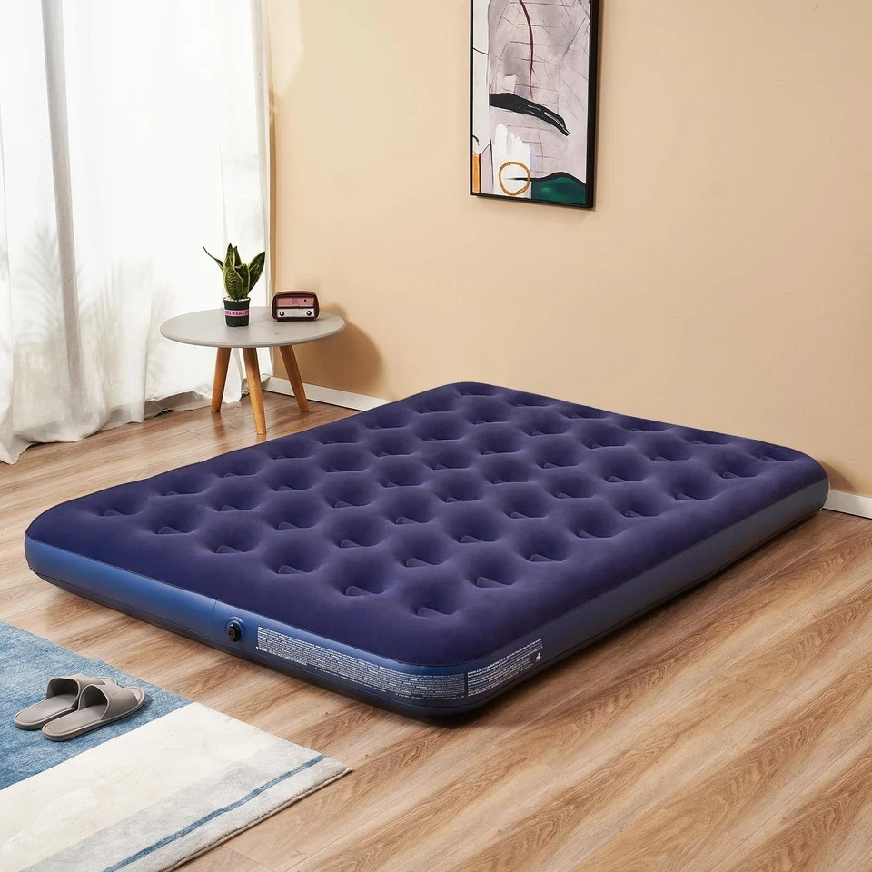 Queen Size Air Mattress Inflatable Bed Camping Home Blow Up Sleeping Pad