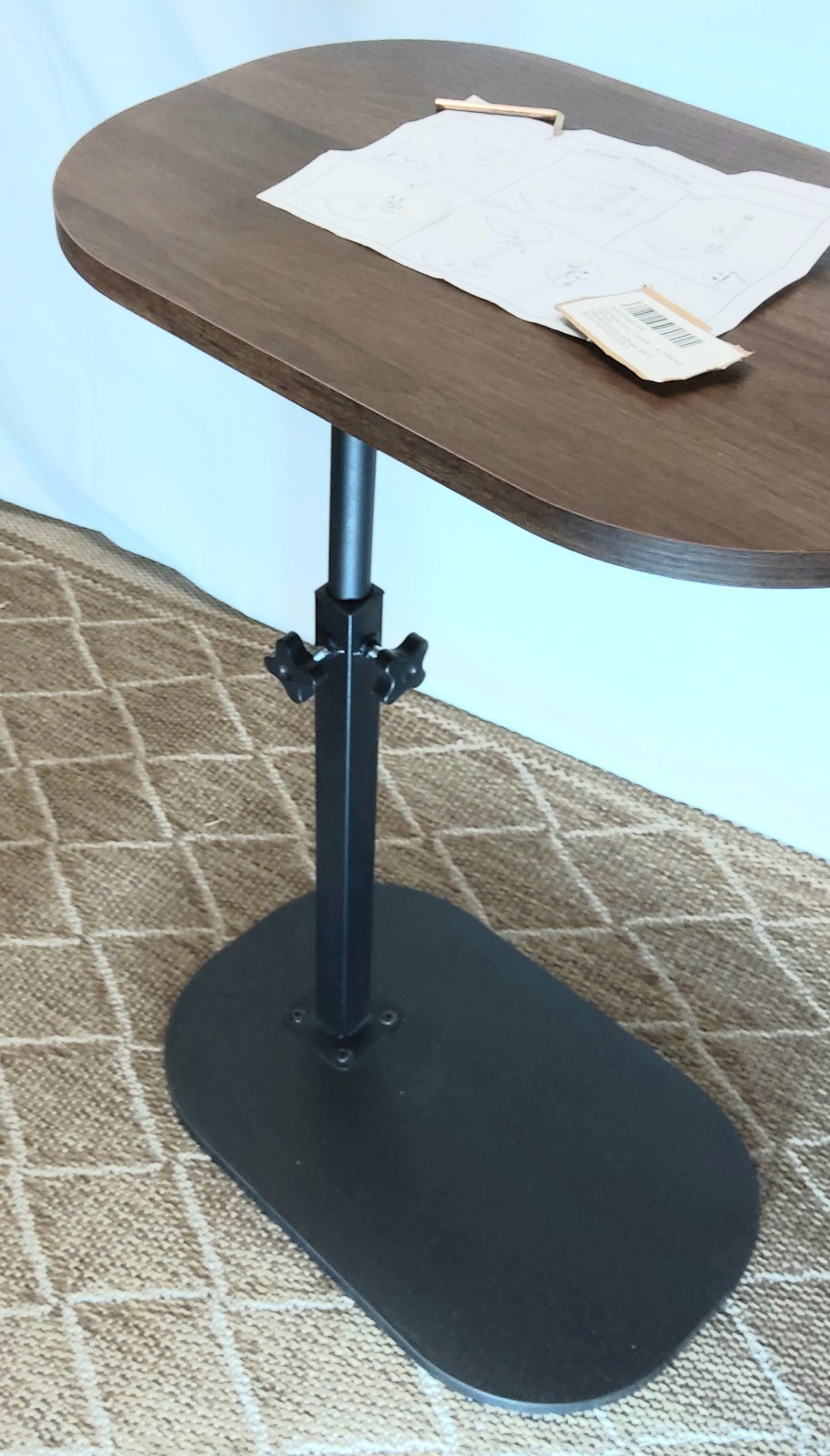 C Shaped End Table, Adjustable Height, 360° Swivel Couch Bed TV Tray End Table