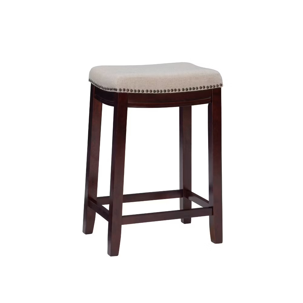 Claridge Backless Saddle Counter Height Barstool Stripe – Linon
