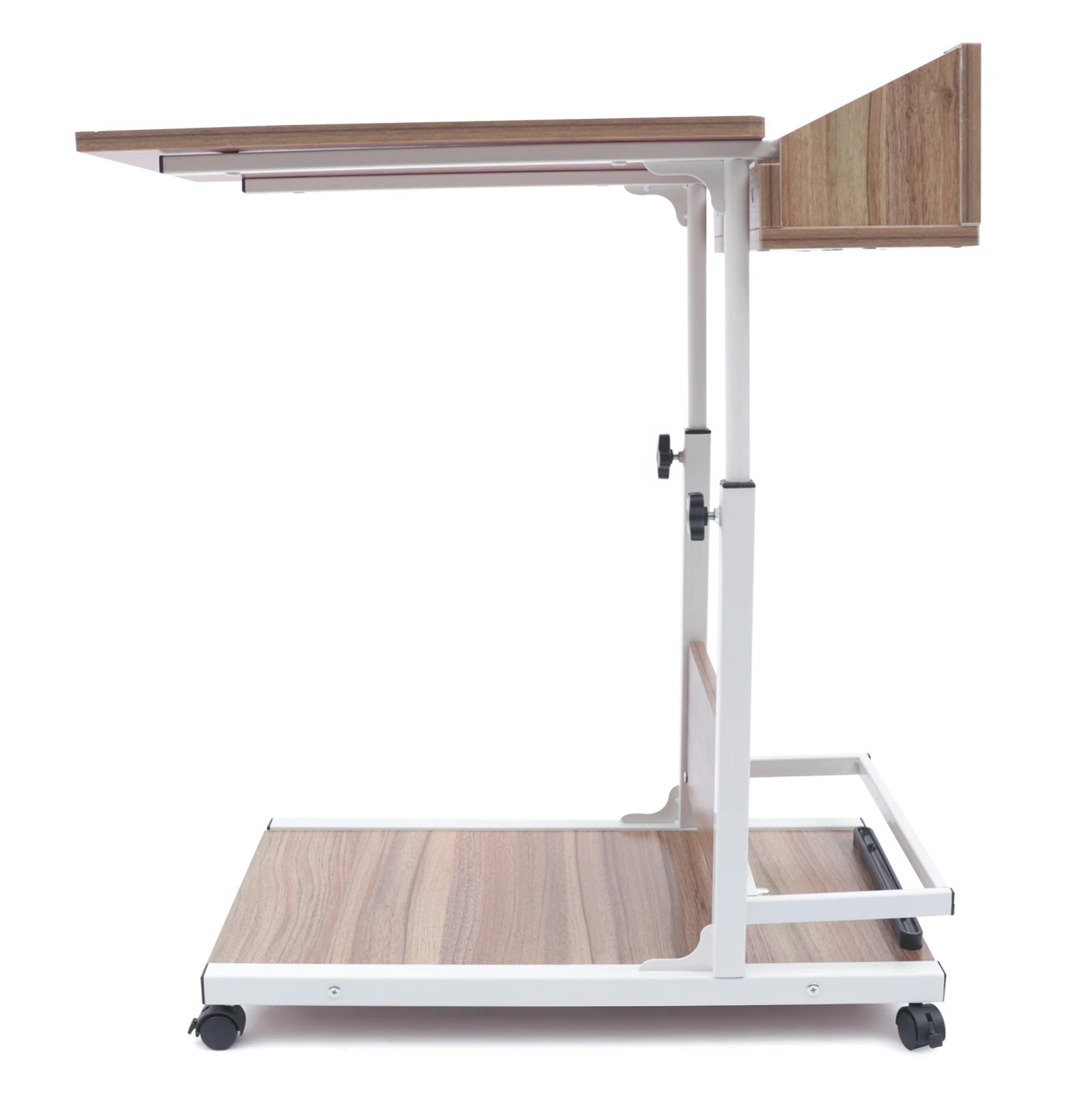 Adjustable C Shaped End Table Sofa Side TV Tray Laptop Coffee Table Storage