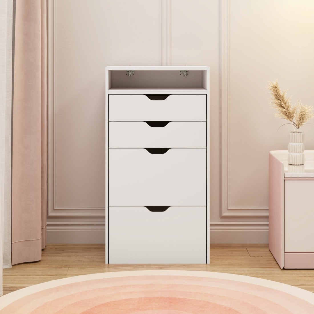 Makeup Vanity Desk Table Set More Storage w/ 3 Drawers Sliding Mirror LED Light