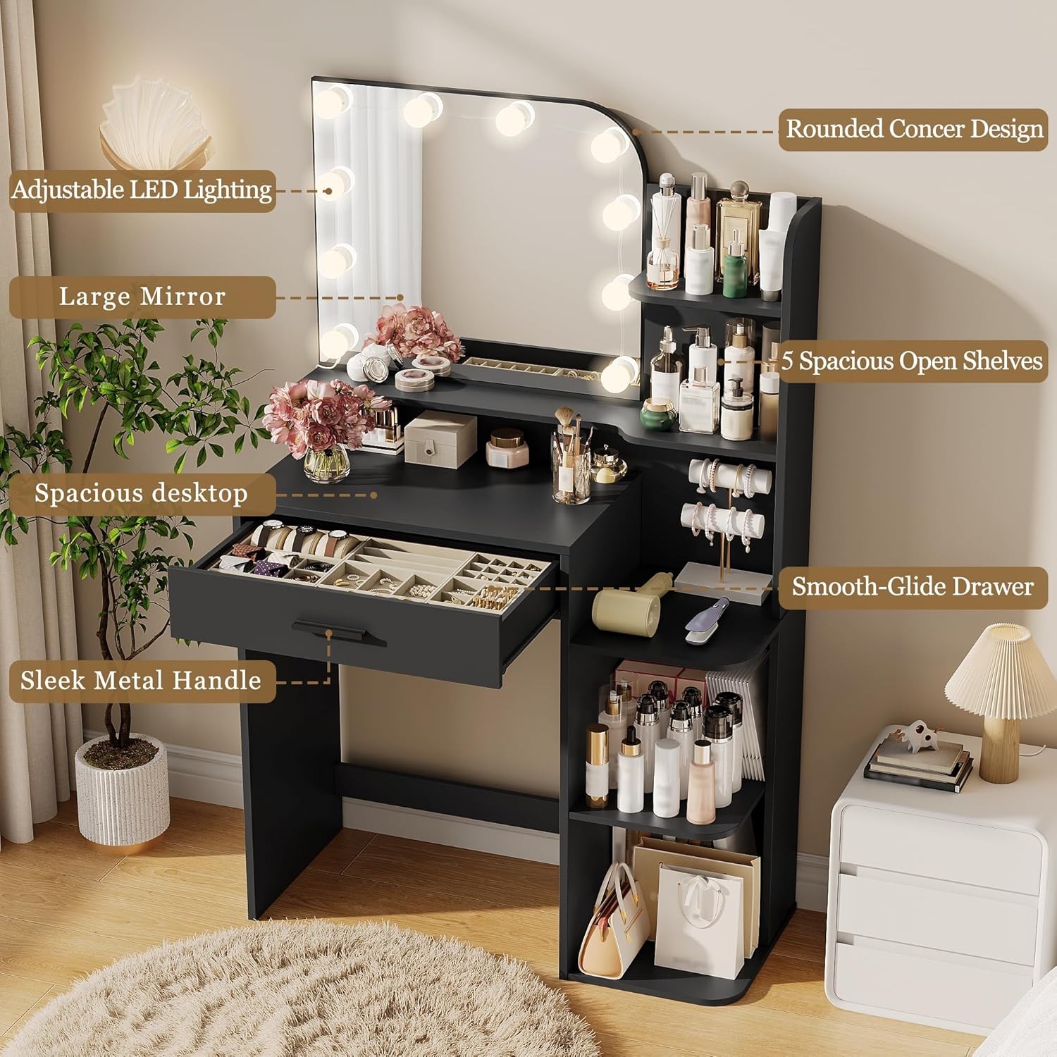 Vanity Desk With Mirror And Lights Lighted Mirror Makeup Vanity Table For Home