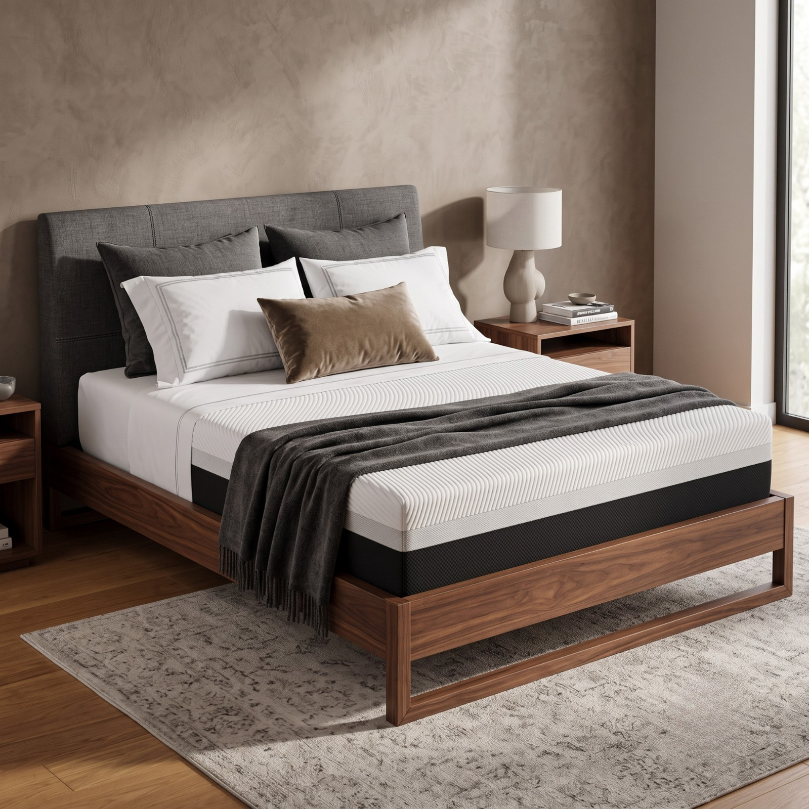 12″ Deluxe Cooling Gel Memory Foam & Pocket Coil Hybrid Mattress Medium Firm