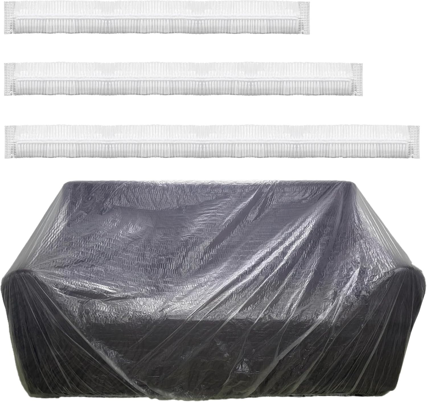 Disposable Elastic Furniture Covers – 3 Sizes, Waterproof Clear Protection