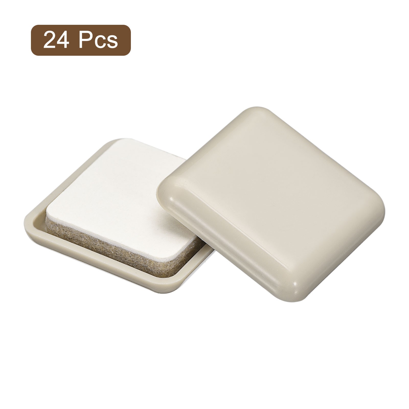 24Pcs Furniture Sliders 1-1/6″ Plastic Self-adhesive Square Sliding Pads Gray