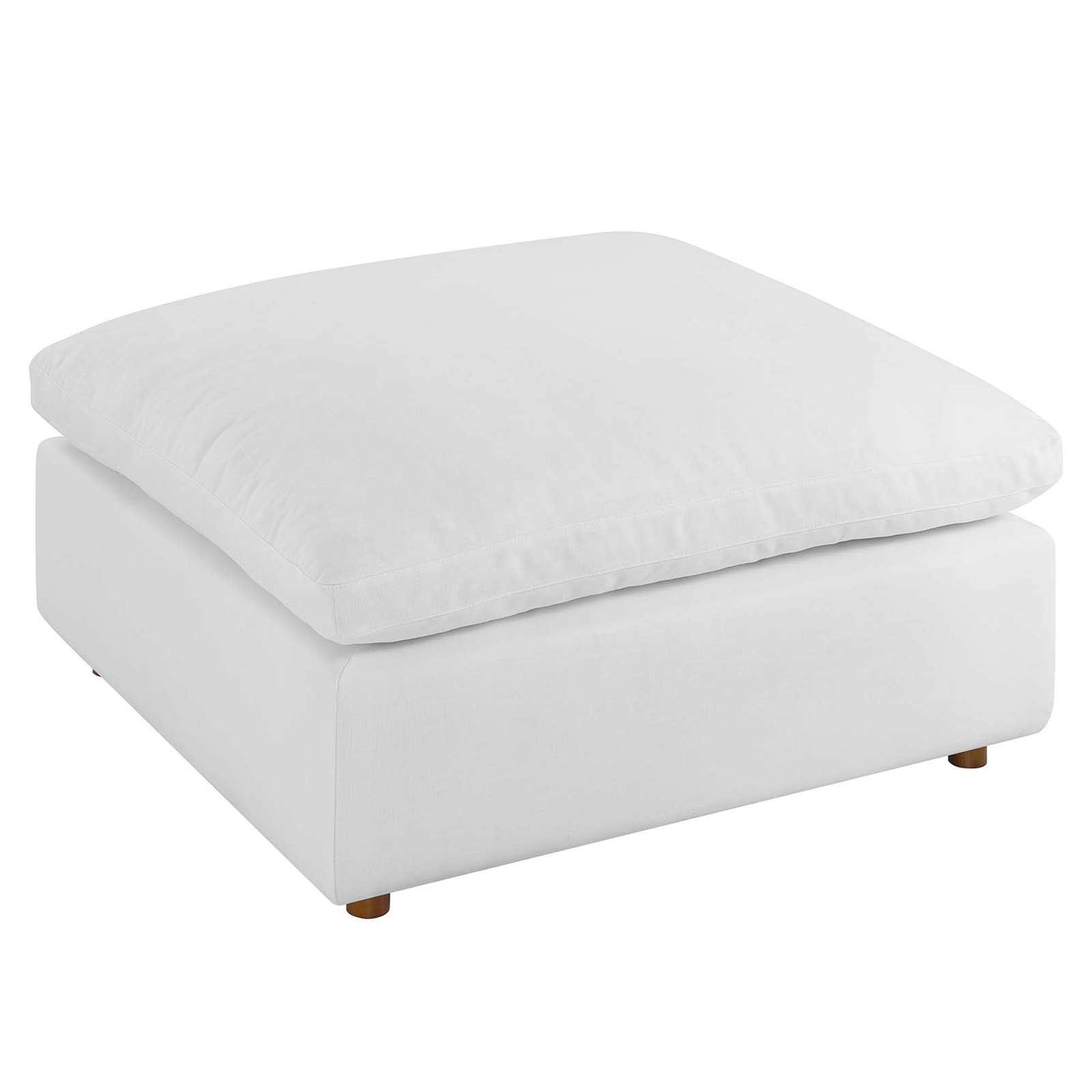 Modway Commix Down Filled Overstuffed Ottoman in Pure White