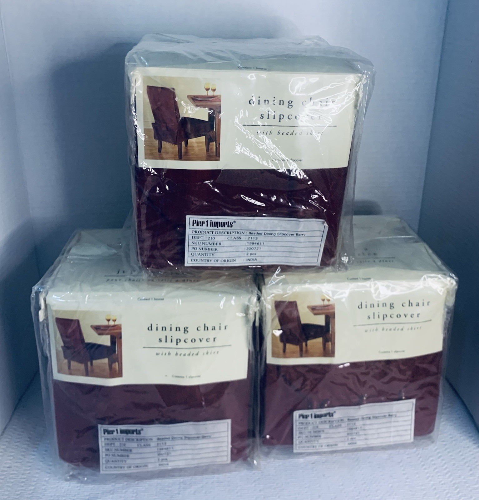 Pier 1 Imports Chair Slipcover Set Of 6 Dining Chair Covers Brand New