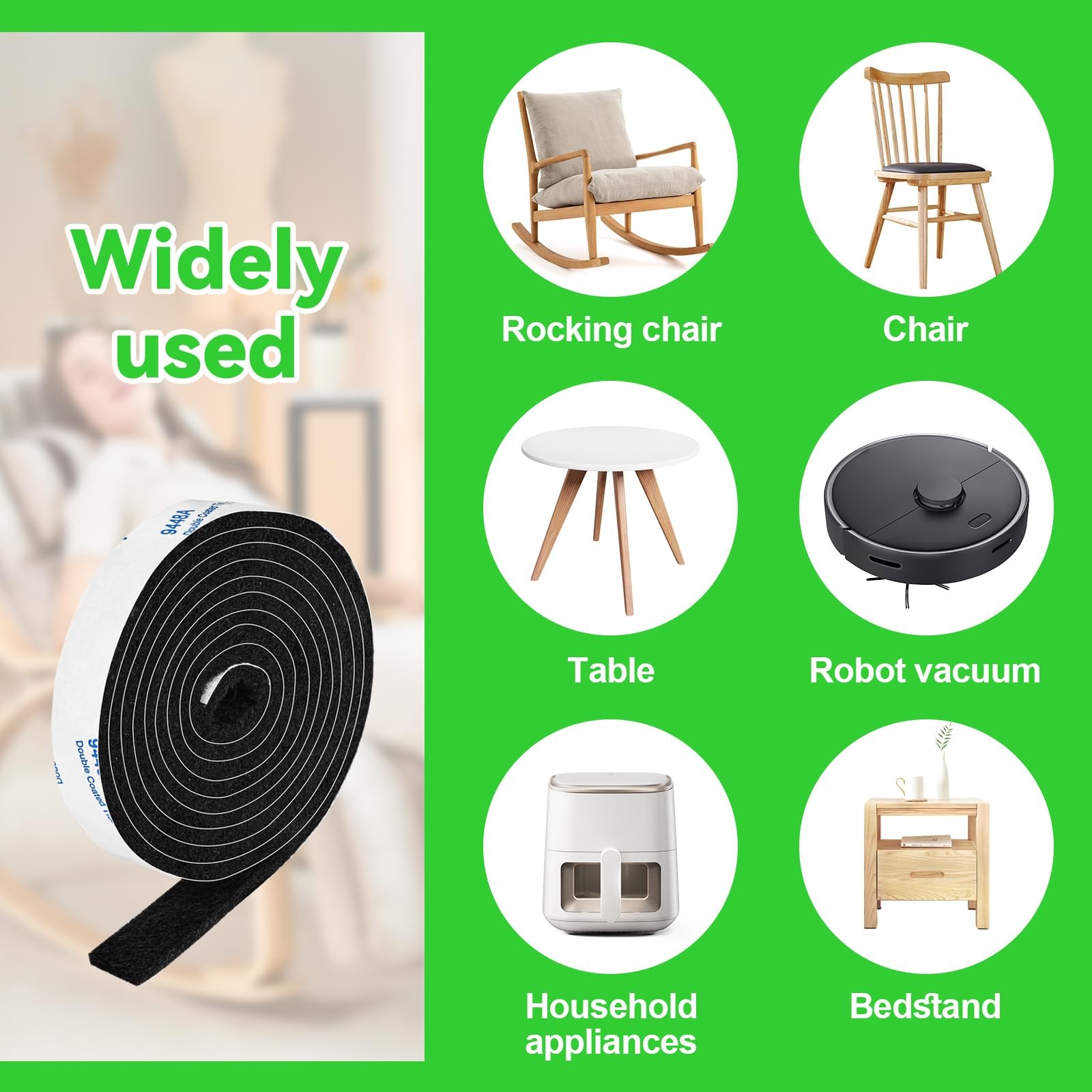 Felt Strips with Adhesive Backing Furniture Strip 1/2x 60 Inches for Furnitures