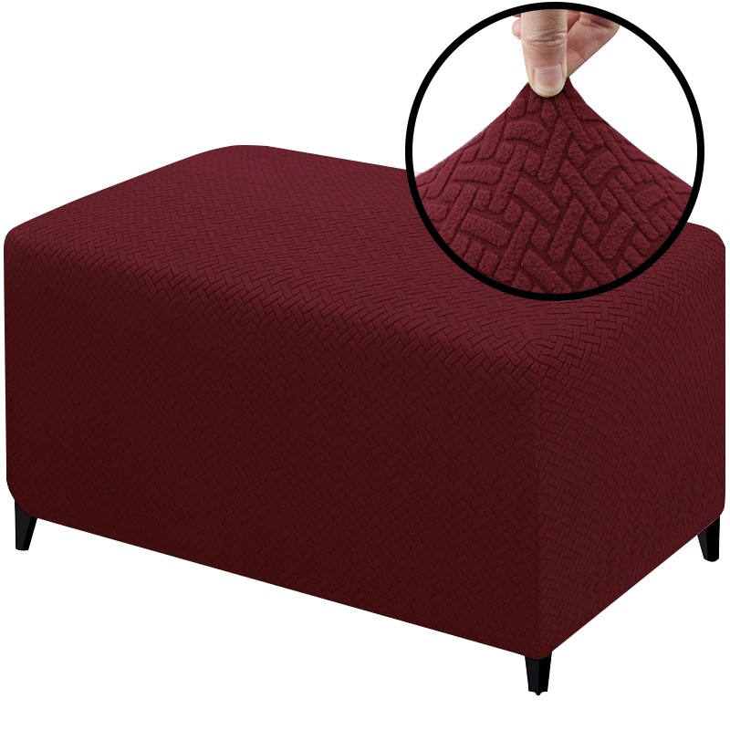 Rectangle Footstool Cover Stretch Stool Ottoman Sofa Storage Protector Slipcover