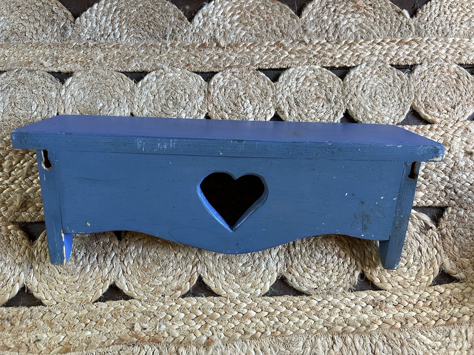 Heart Shelf Wooden Heart Cutout Peg Grandma Style Home Decor 18×7.5