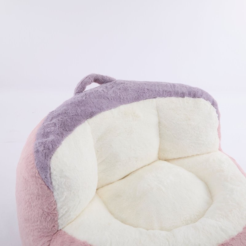 Oversized Multicolor Bean Bag Chairs Sofa Faux Fur Couches Filled Skin-Friendly