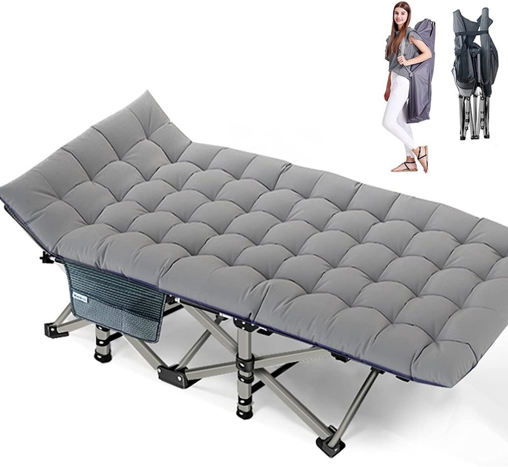 75inch Adult Folding Bed Military Bed Light Weight Folding Rollaway Cot 600 LBS