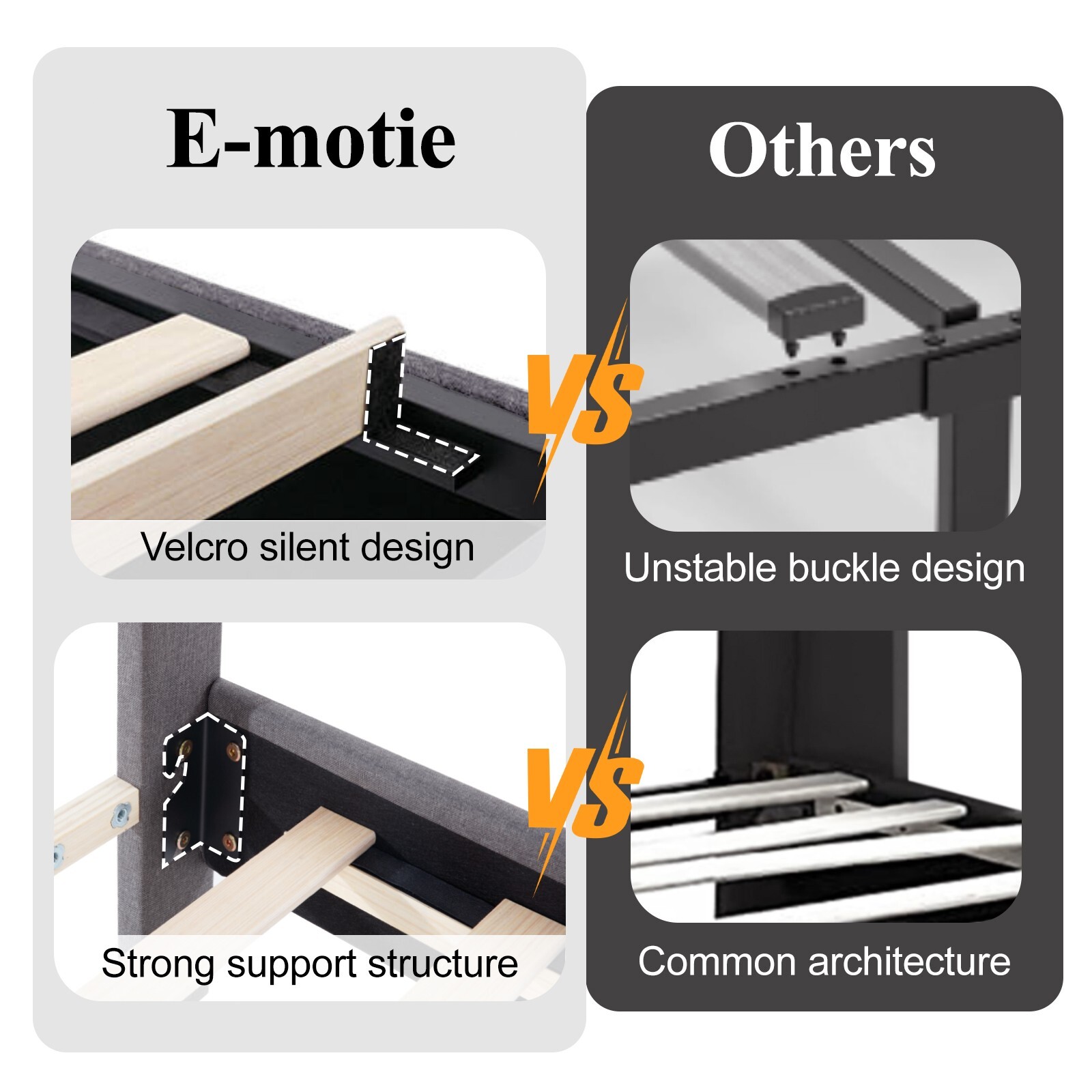 Queen/Full Bed Frame with Storage/Upholstered Headboard with Charging Station